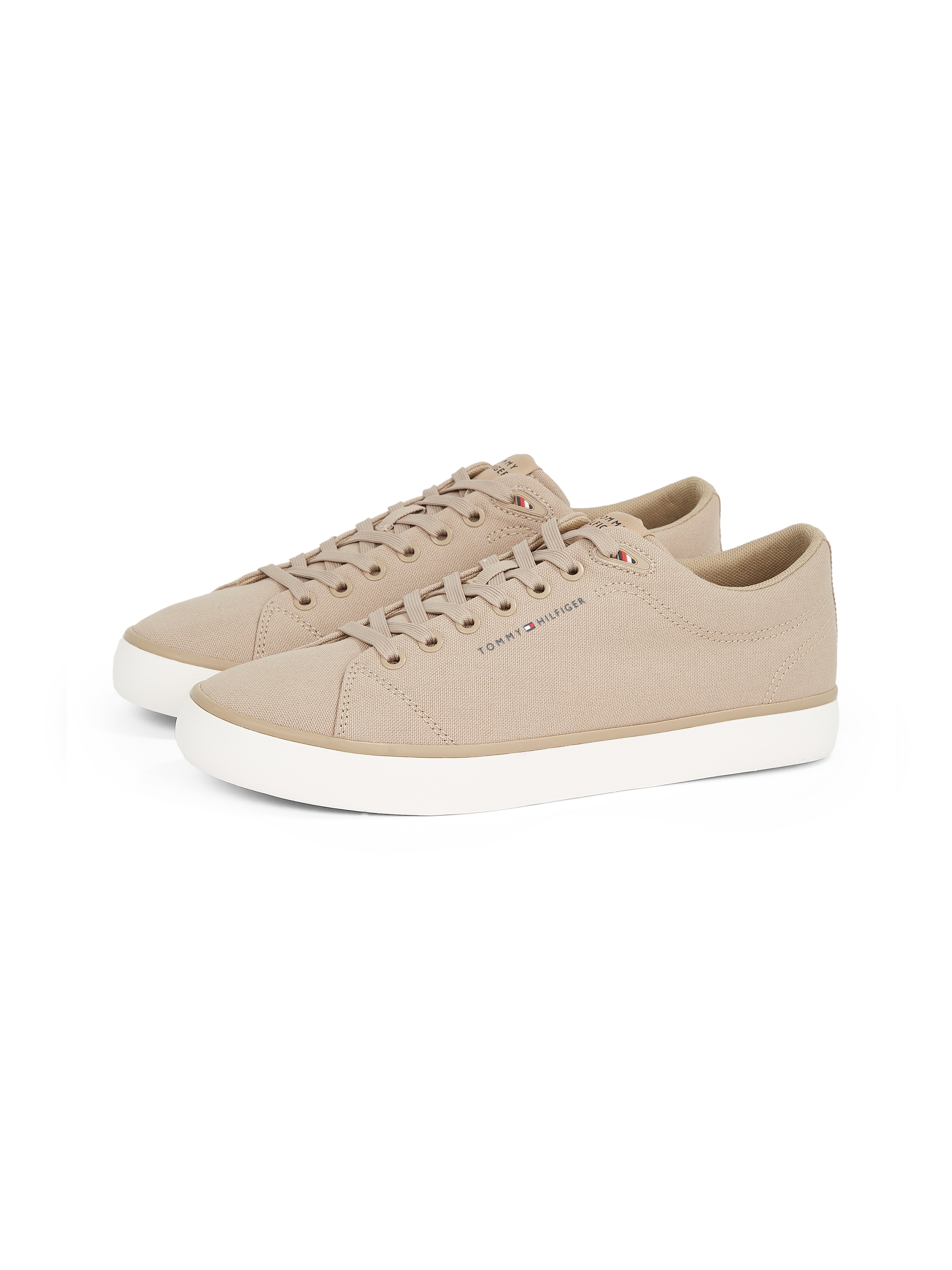 Tommy Hilfiger Sneaker »TH HI VULC LOW CORE CANVAS«, Freizeitschuh, Halbschuh, Schnürer mit weich gepolstertem Schaftrand