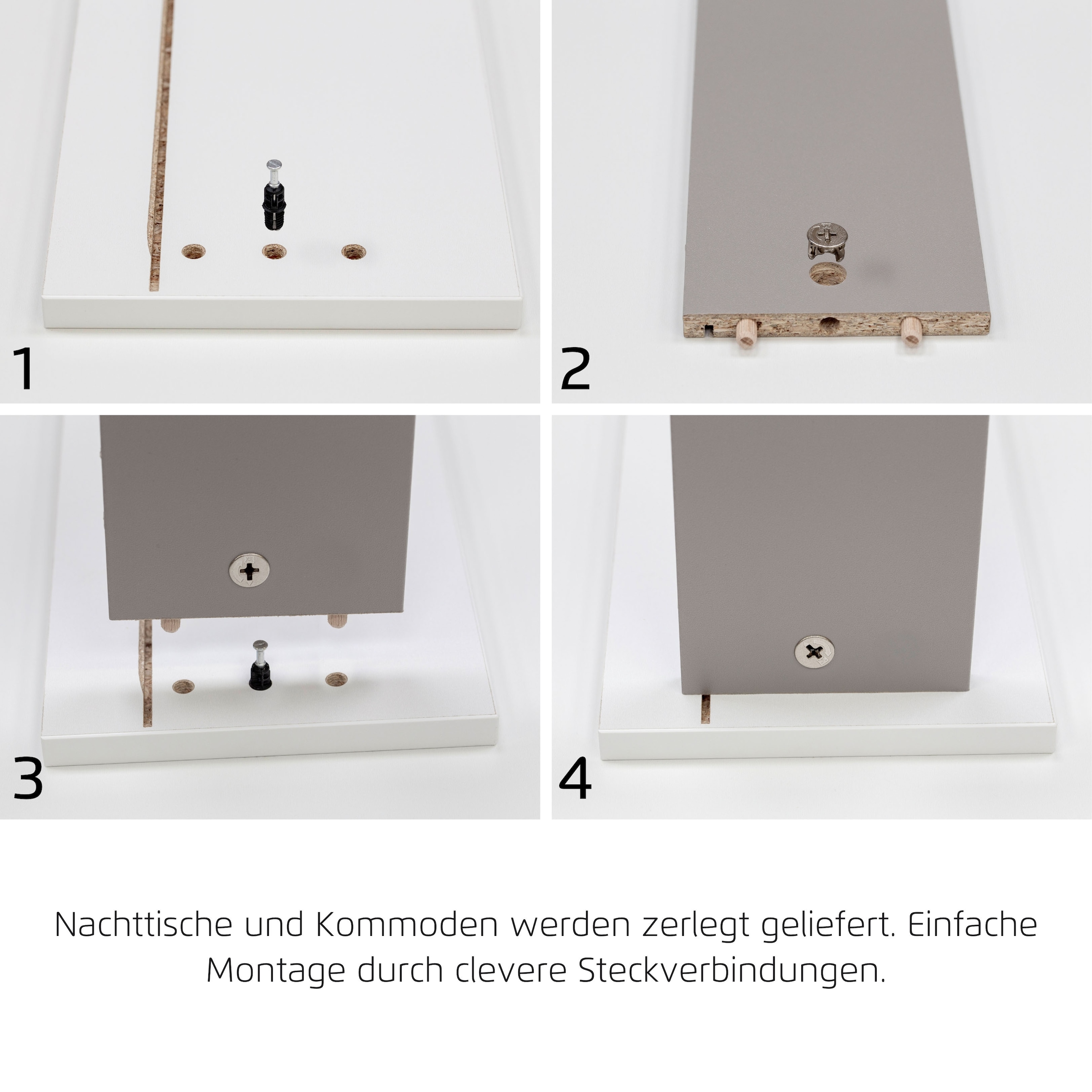 OTTO home Kombikommode »Sideboard Schubladenkommode AGORDO mit Dekor- oder Hochglanzfront« in zwei Griff-Farben, Breite 120 cm,  vier große Schubladen, mit insgesamt 4 Einlegeböden MADE IN GERMANY