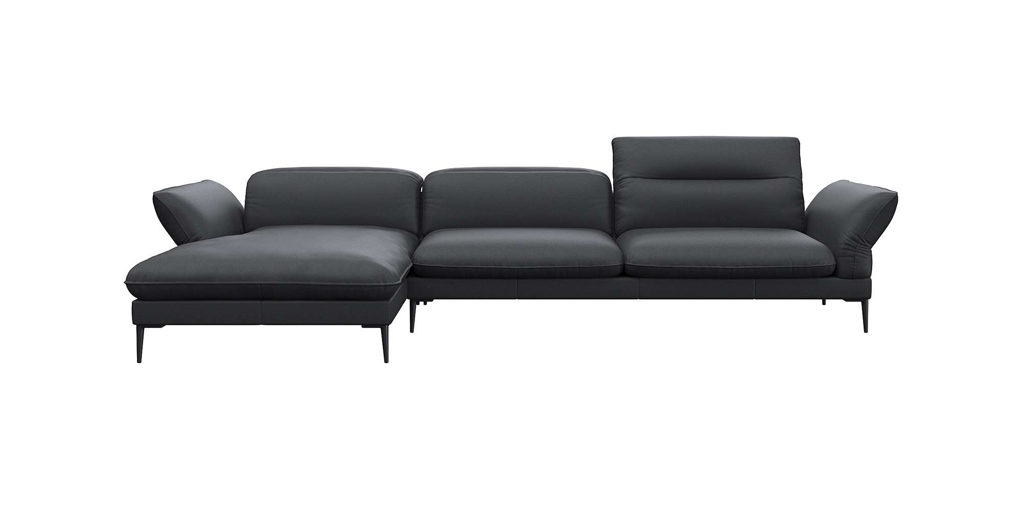 FLEXLUX Ecksofa »Salino, Funktionssofa mit Recamiere, Relaxsofa, Ecksofa«, Sofa mit Arm- und Kopfteil-Verstellungen, Kaltschaum & Stahl-Wellen