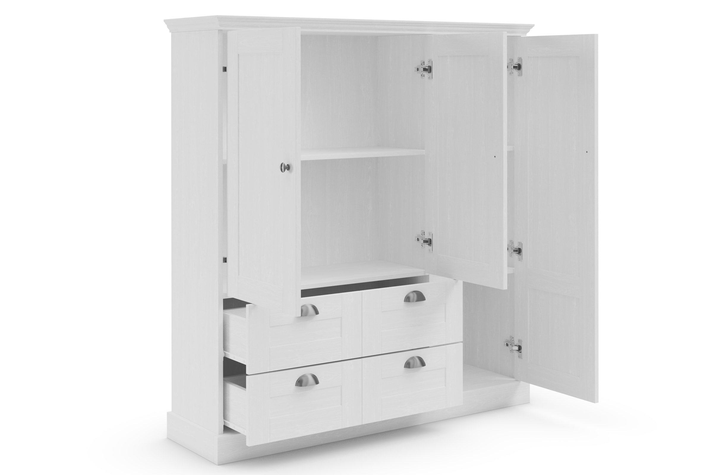 Home affaire Wäscheschrank »Motala«, (B/H/T ca. 133x120x35), mit 2 große Schubladen, Breite 122 cm, Höhe 130 cm
