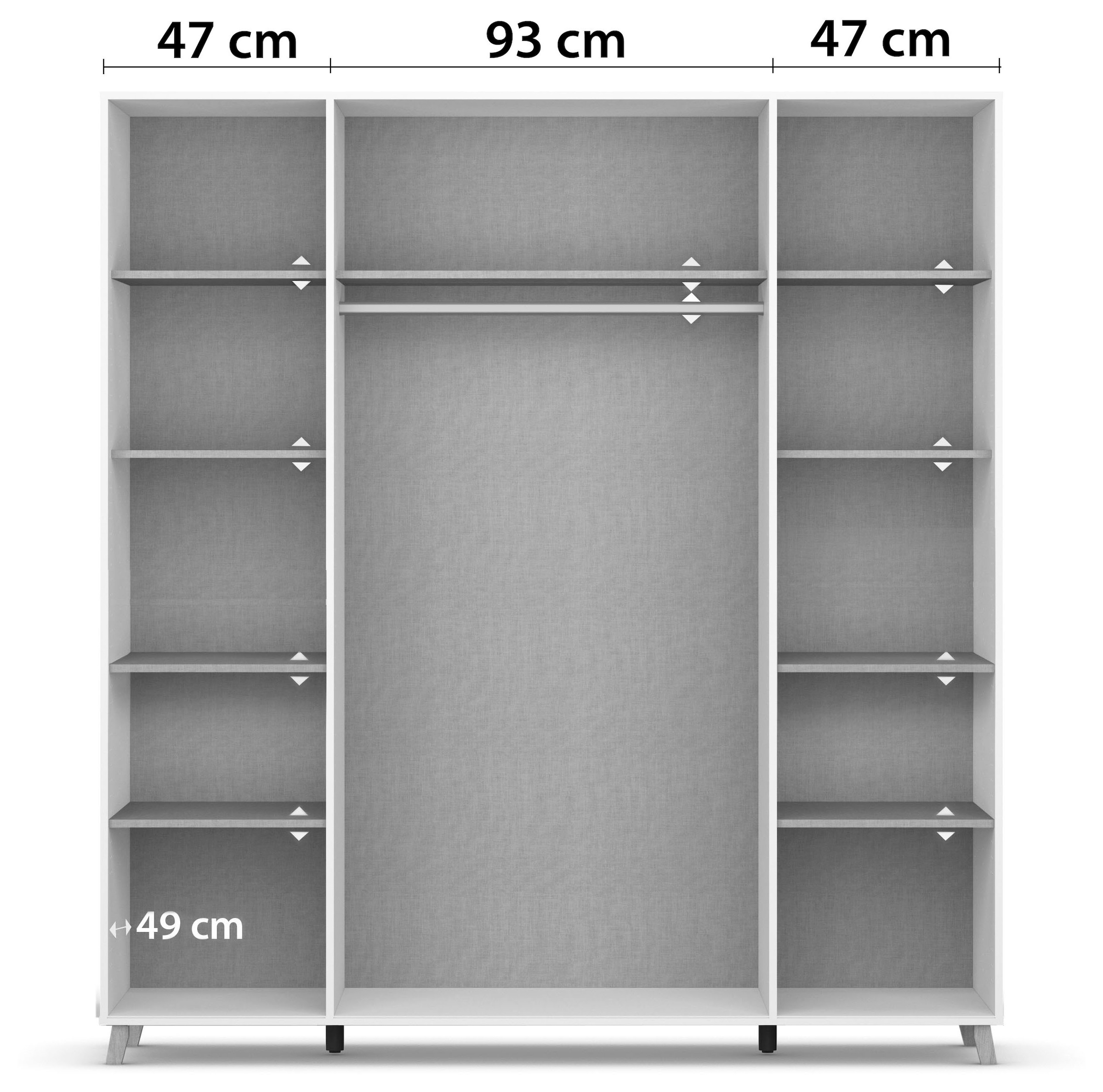 rauch Drehtürenschrank »Kleiderschrank Schrank Garderobe Wäscheschrank SHINJO«, (in 3 verschiedenen Ausstattungen BASIC/CLASSIC/PREMIUM), Griffe und Füße aus Massivholz, viel Stauraum MADE IN GERMANY