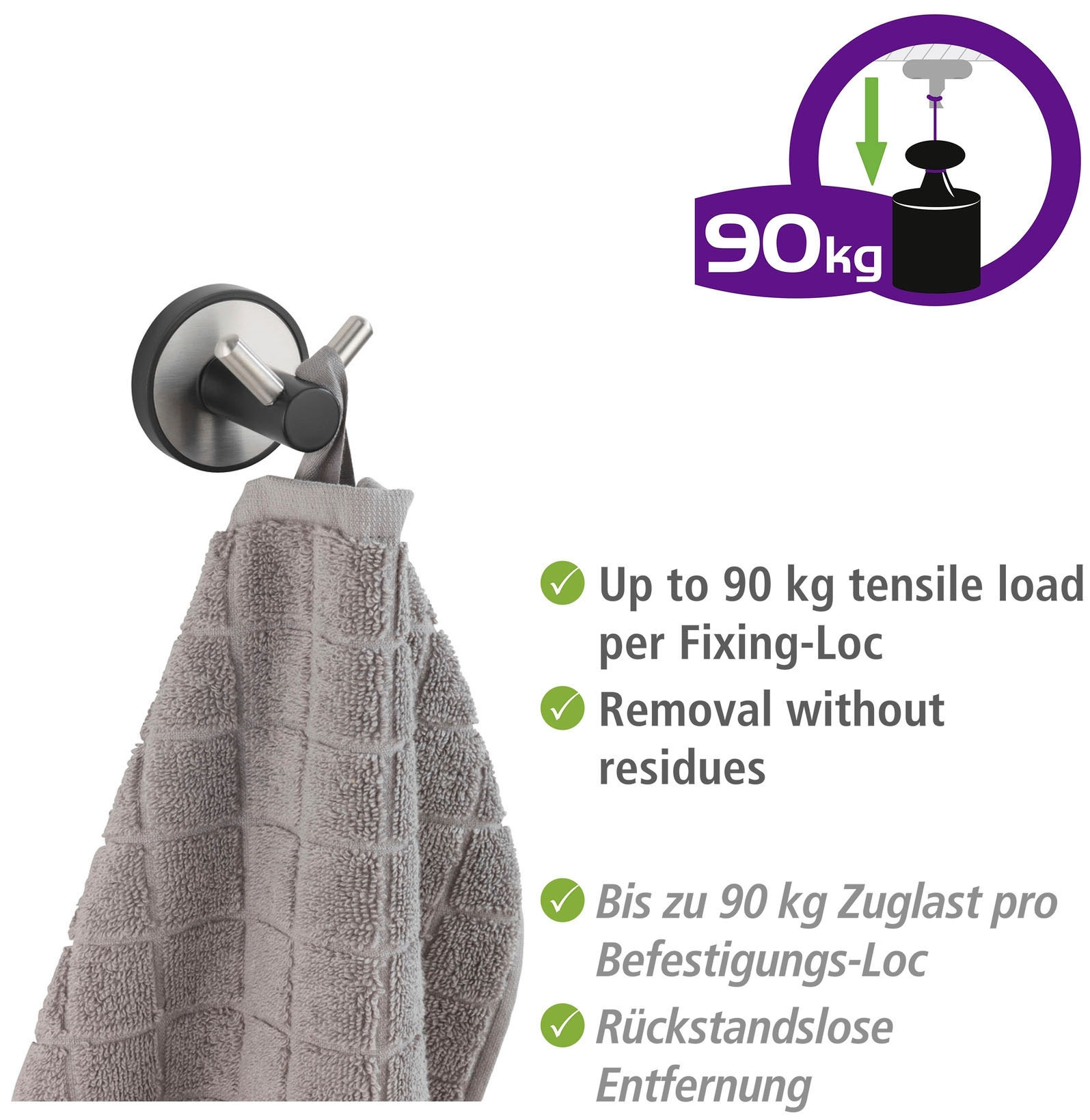 WENKO Doppelhaken »UV-Loc® Udine« ohne Bohren