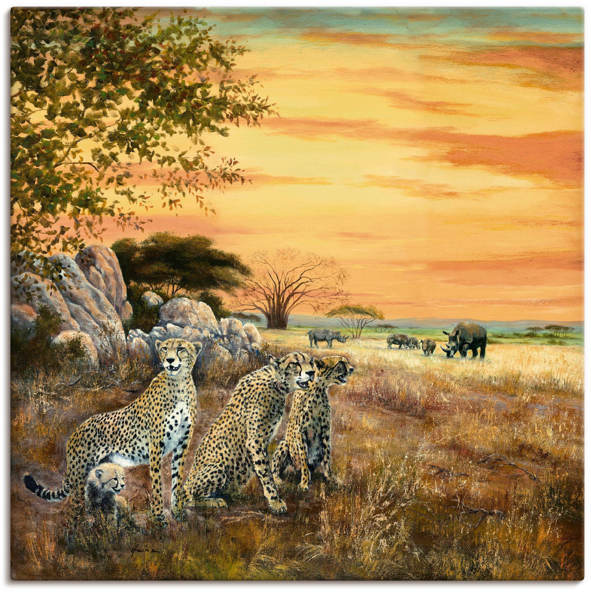 Größen oder Wandbild St.), »Geparden«, Leinwandbild, Alubild, Geparden Poster (1 Artland in als Bilder, versch. online bestellen Wandaufkleber