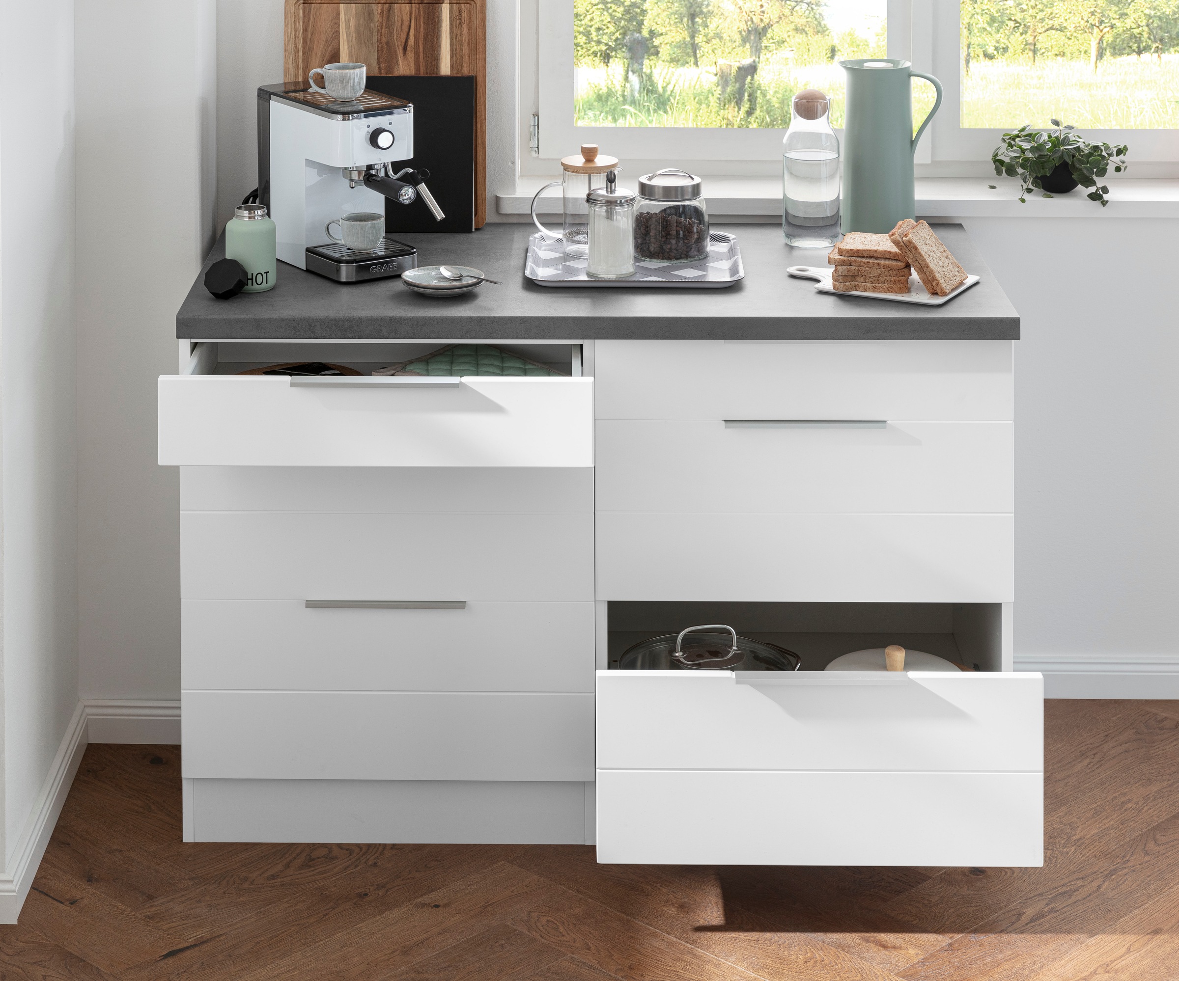 KOCHSTATION Unterschrank "KS-Luhe", 120 cm breit, für viel Stauraum, MDF-Fr günstig online kaufen