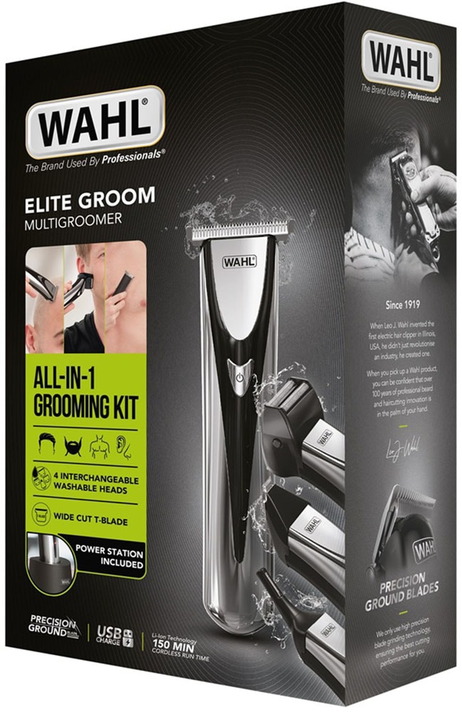 Wahl Multifunktionstrimmer »Elite Groom«, T-Klinge, Lithium-Ionen Technologie, Ladestation, USB-Ladung