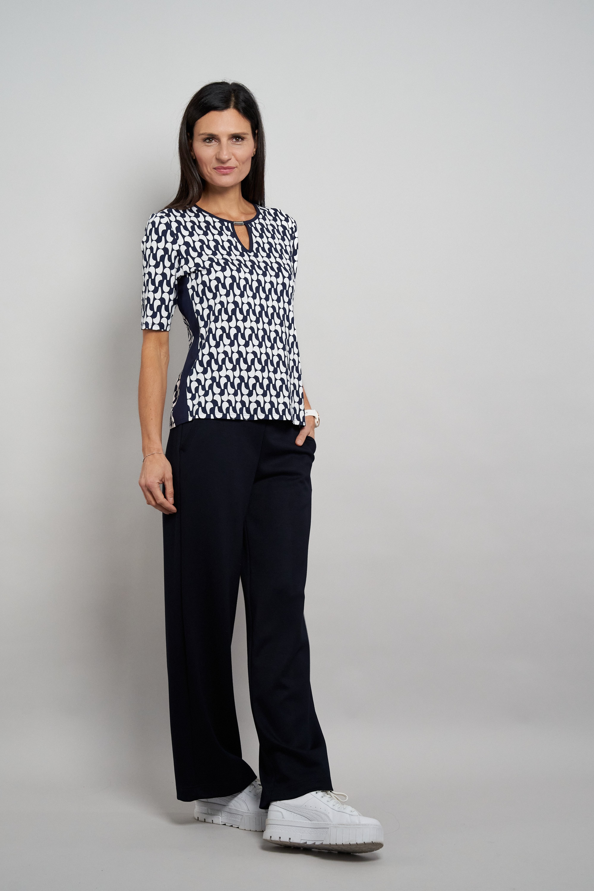 Seidel Moden Rundhalsshirt mit grafischem Muster - MADE IN GERMANY