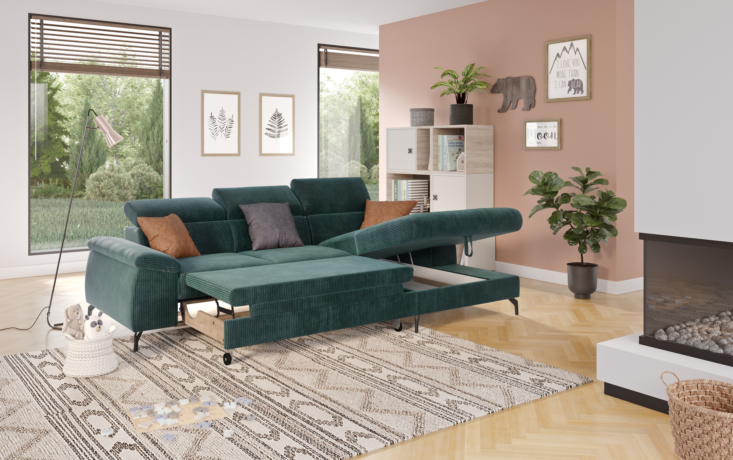 COTTA Ecksofa »Kitty L-Form«, mit Kopfteilverstellung, wahlweise mit Bettfunktion & Bettkasten