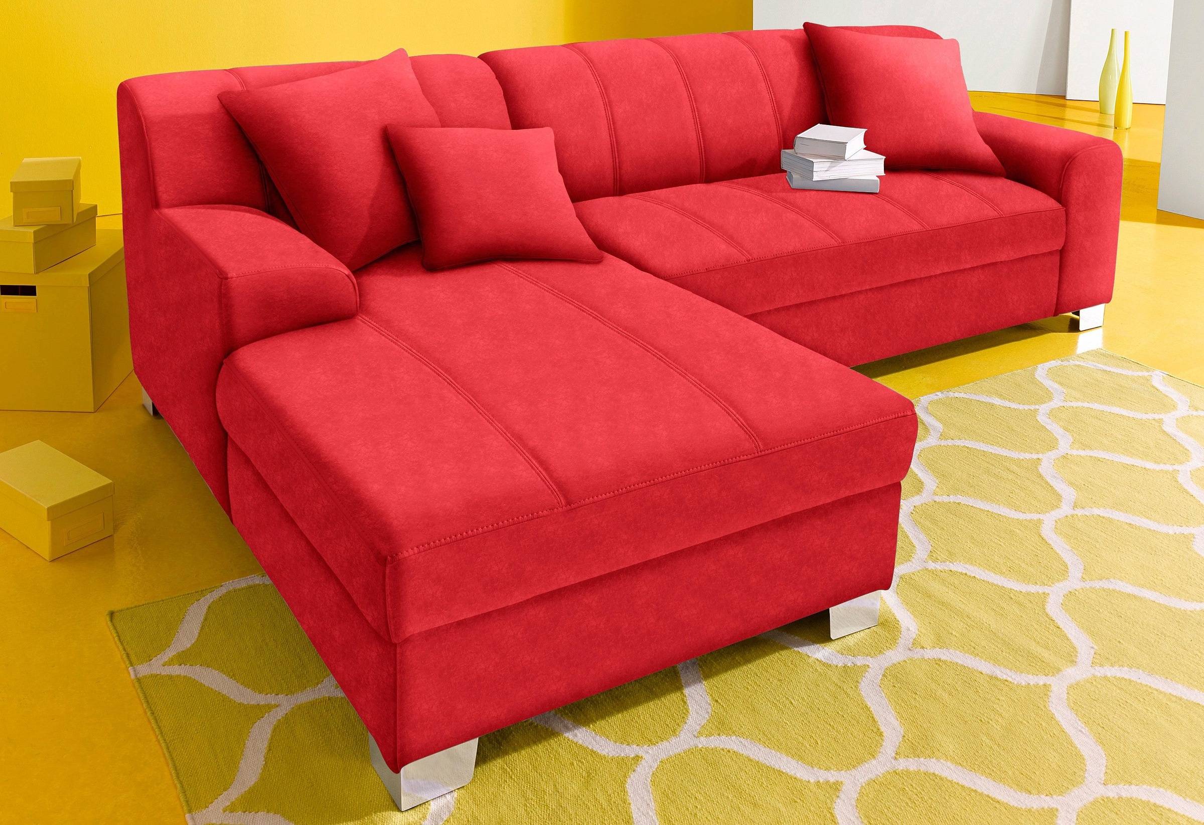 DOMO collection Ecksofa »Turah incl. Zierkissen, moderne Steppung, auch in günstig online kaufen