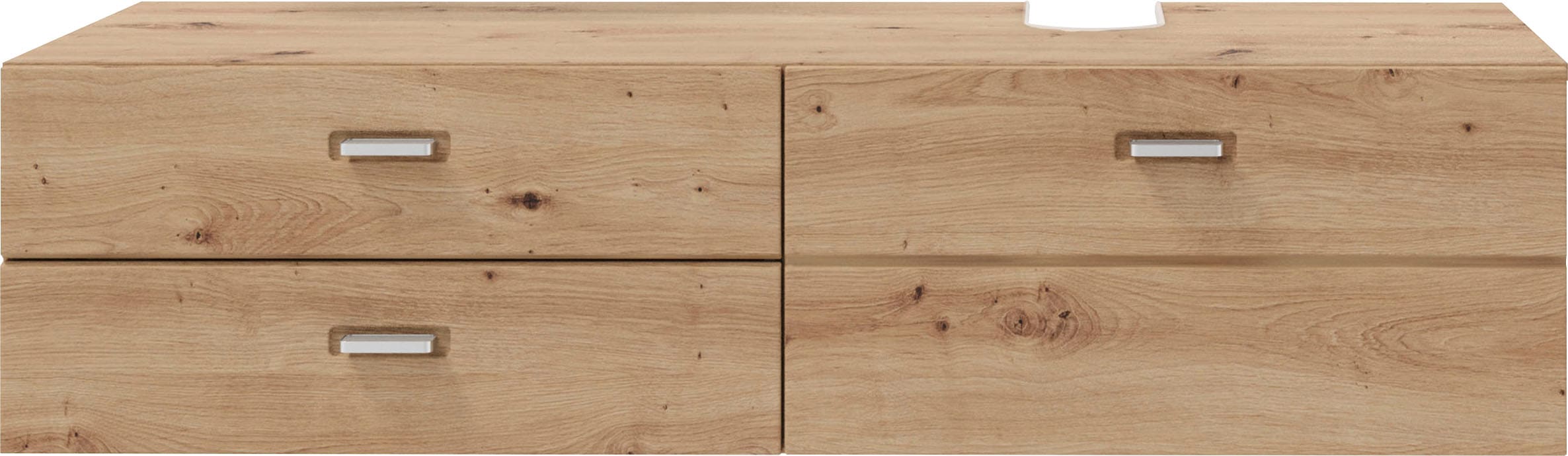 welltime Waschbeckenunterschrank »Guardo«, Hängender Waschtisch mit zwei Schubladen - Maße (B/T/H) 140/53/35 cm