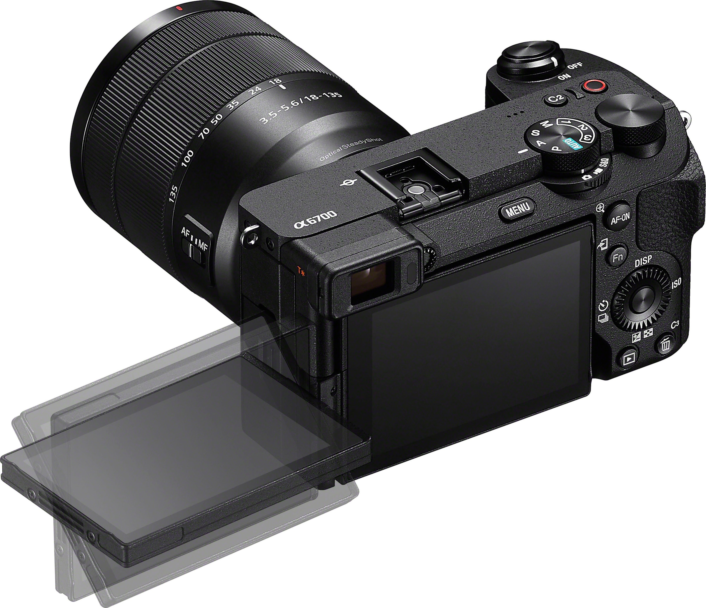 »Alpha SEL-18135, 18–135-mm-Objektiv«, ILCE-6700 Systemkamera Bluetooth-WLAN Raten kaufen 18–135-mm auf + 26 MP, Sony