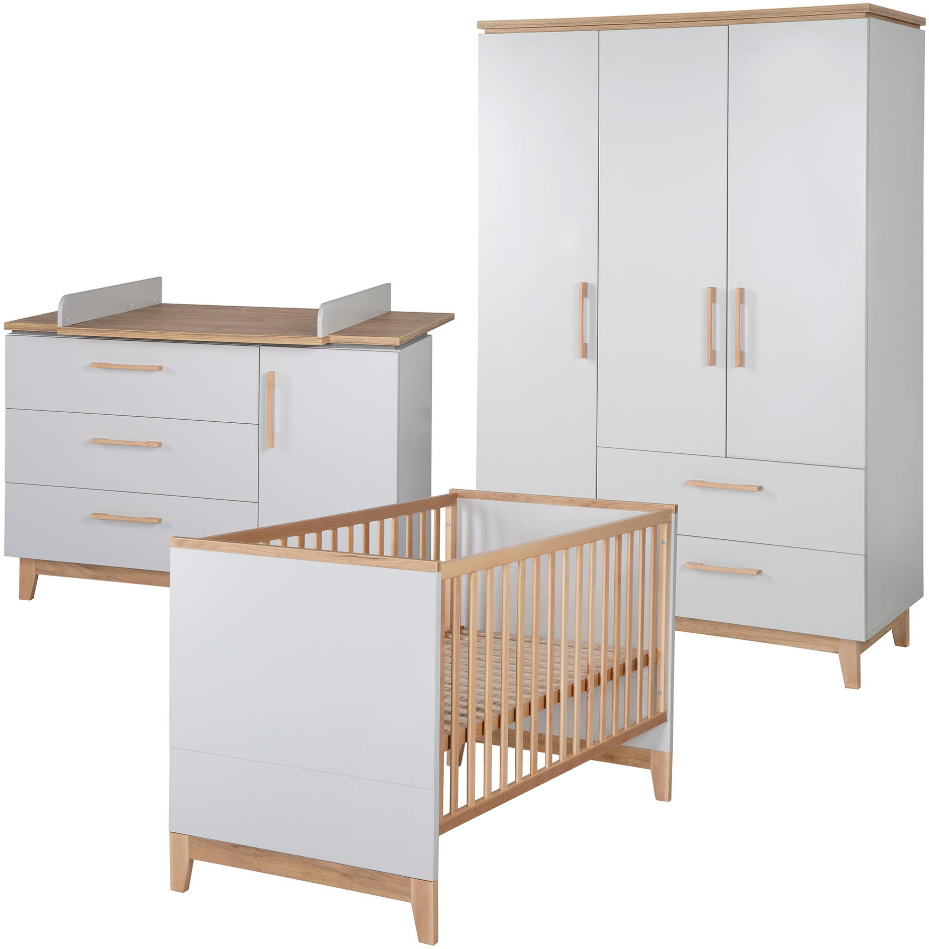 roba® Babyzimmer-Komplettset »Caro«, (Set, 3 tlg., Kinderbett, Schrank, Wic günstig online kaufen