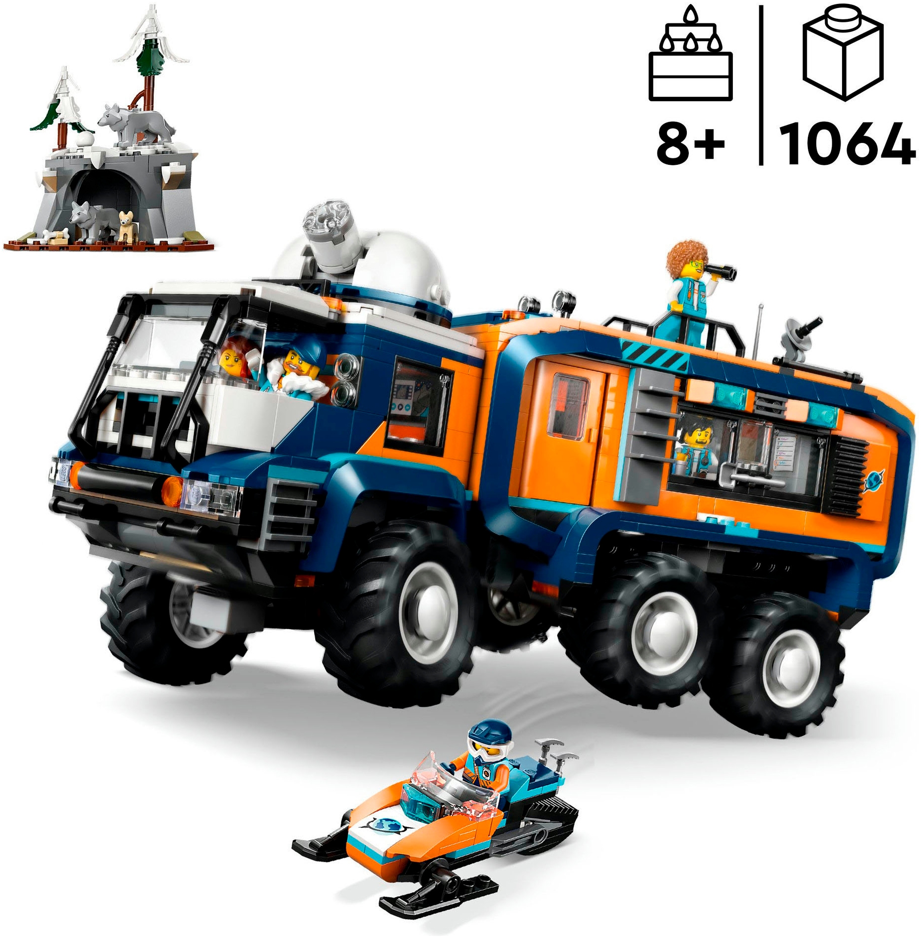 LEGO® Konstruktionsspielsteine »Arktis-Truck mit Labor (60471), LEGO City«, (1064 St.), Made in Europe