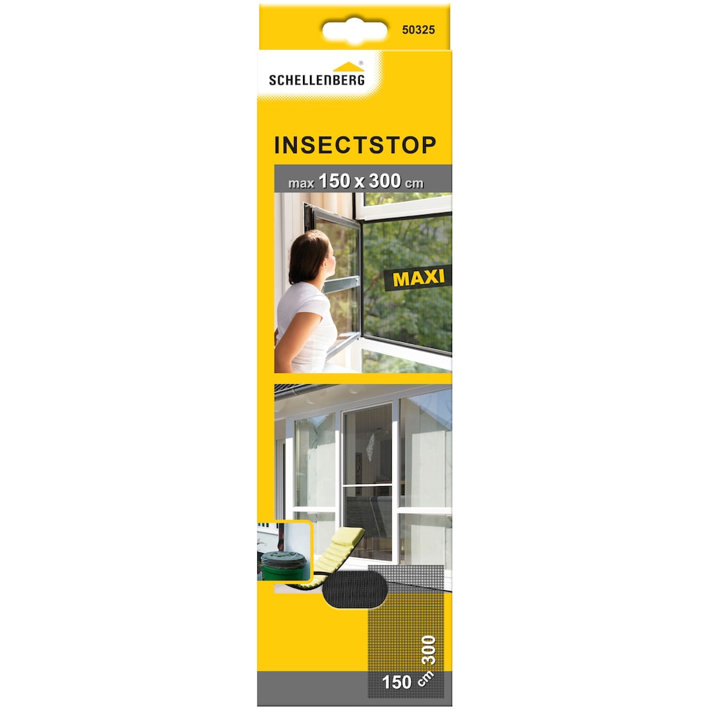 SCHELLENBERG Fliegengitter-Gewebe »Maxi 50325«, Insekten- und Mückenschutz für große Fenster, 150x300 cm, anthrazit
