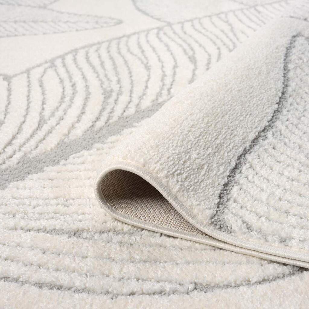 Carpet City Teppich »LOUNGE 0629«, rund, 15 mm Höhe, Kurzflor-Teppich Modern, Hoch-Tief-Struktur, Wohnzimmer, Schlafzimmer
