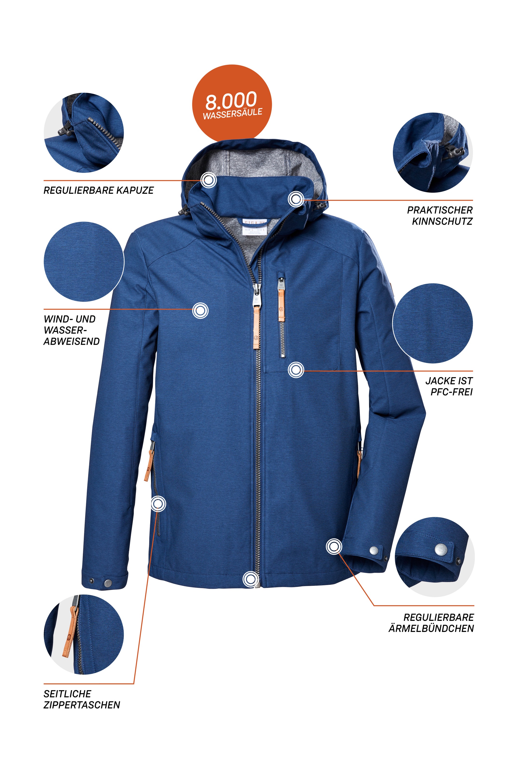 G.I.G.A. DX by killtec Softshelljacke »GS 7 MN SFTSHLL JCKT«, Herren Softshelljacke: wasserabweisend, abnehmbare Kapuze, nachhaltig