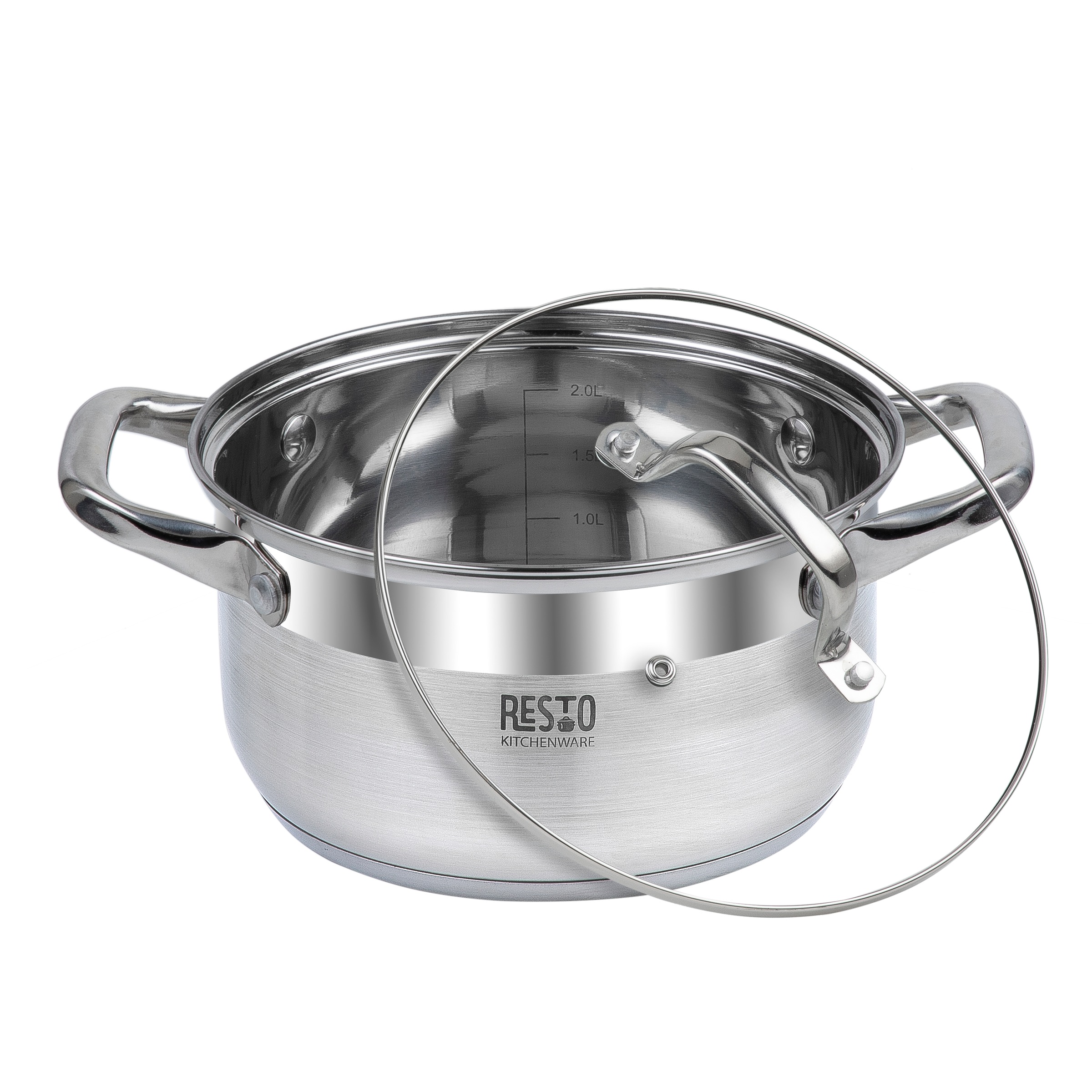 RESTO Kitchenware Topf-Set »LIBRA, spülmaschinengeeignet« Set, 1x Soßentopf Ø 16 cm m. Deckel, 4x Kochtopf Ø 18/20/22/24 cm m. Deckel, 10 tlg. Edelstahl 18/10