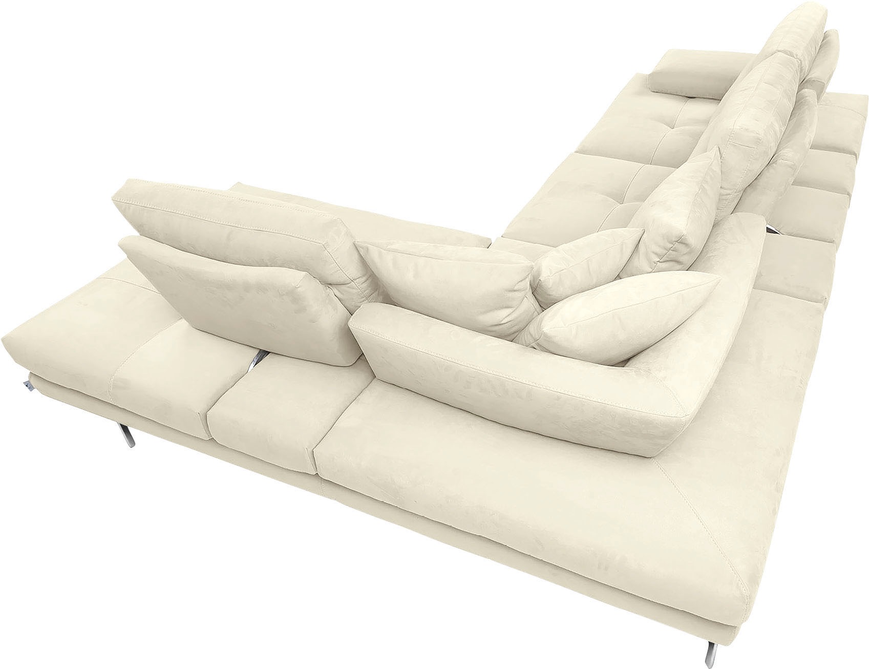 CALIA ITALIA Ecksofa »Toby Wing, L-Form, Designsofa mit sensationellem Sitzkomfort«, Sitztiefenverstell.,wahlw. mit Kissen-Set, Füße chrom glänzend