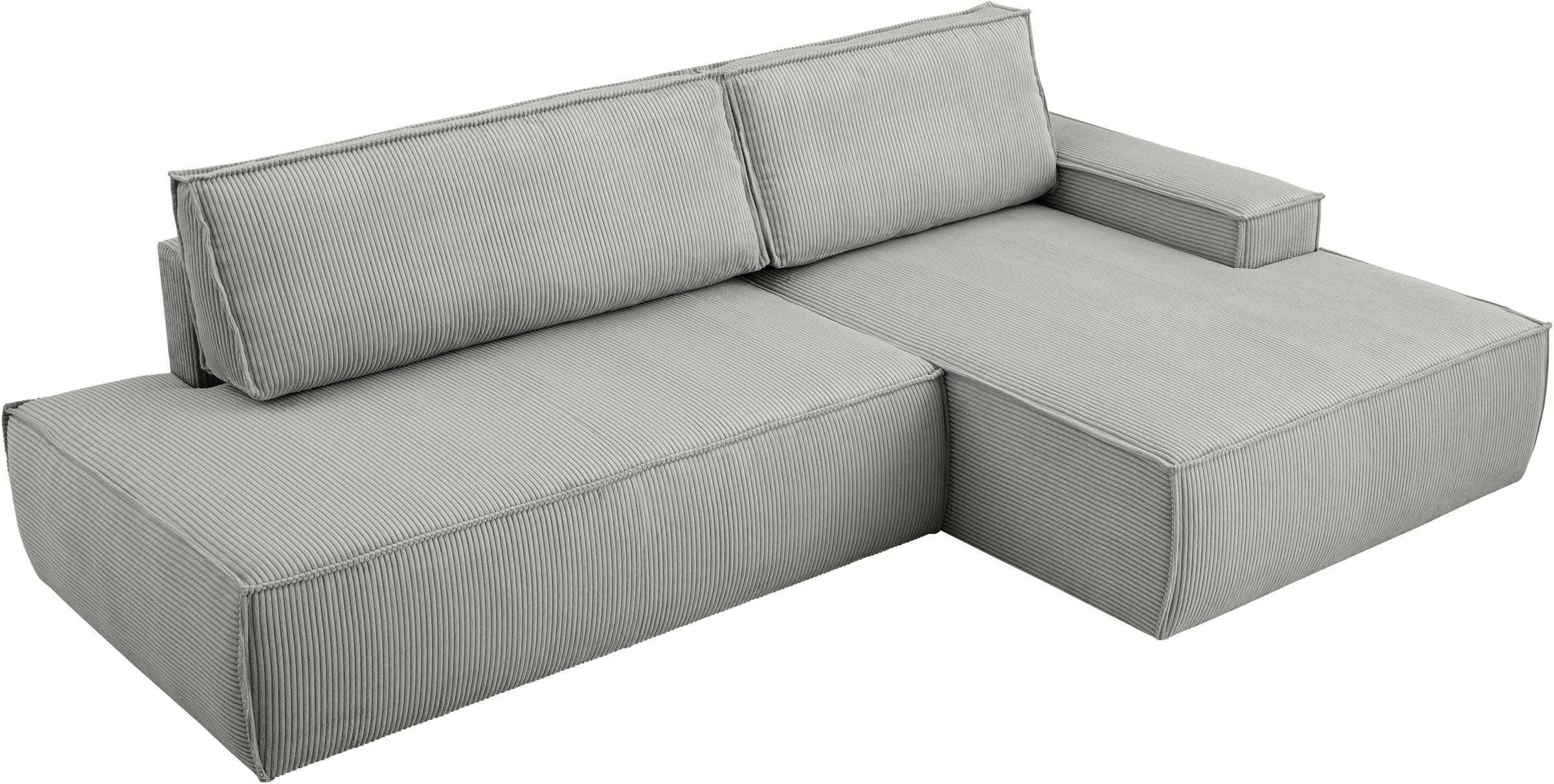 Home affaire Ecksofa »SHERWOOD, Schlafsofa in L-Form offen (275cm), Cord, Leinenoptik«, Schlaffunktion und Bettkasten, Kedernaht, hoher Sitz- & Liegekomfort