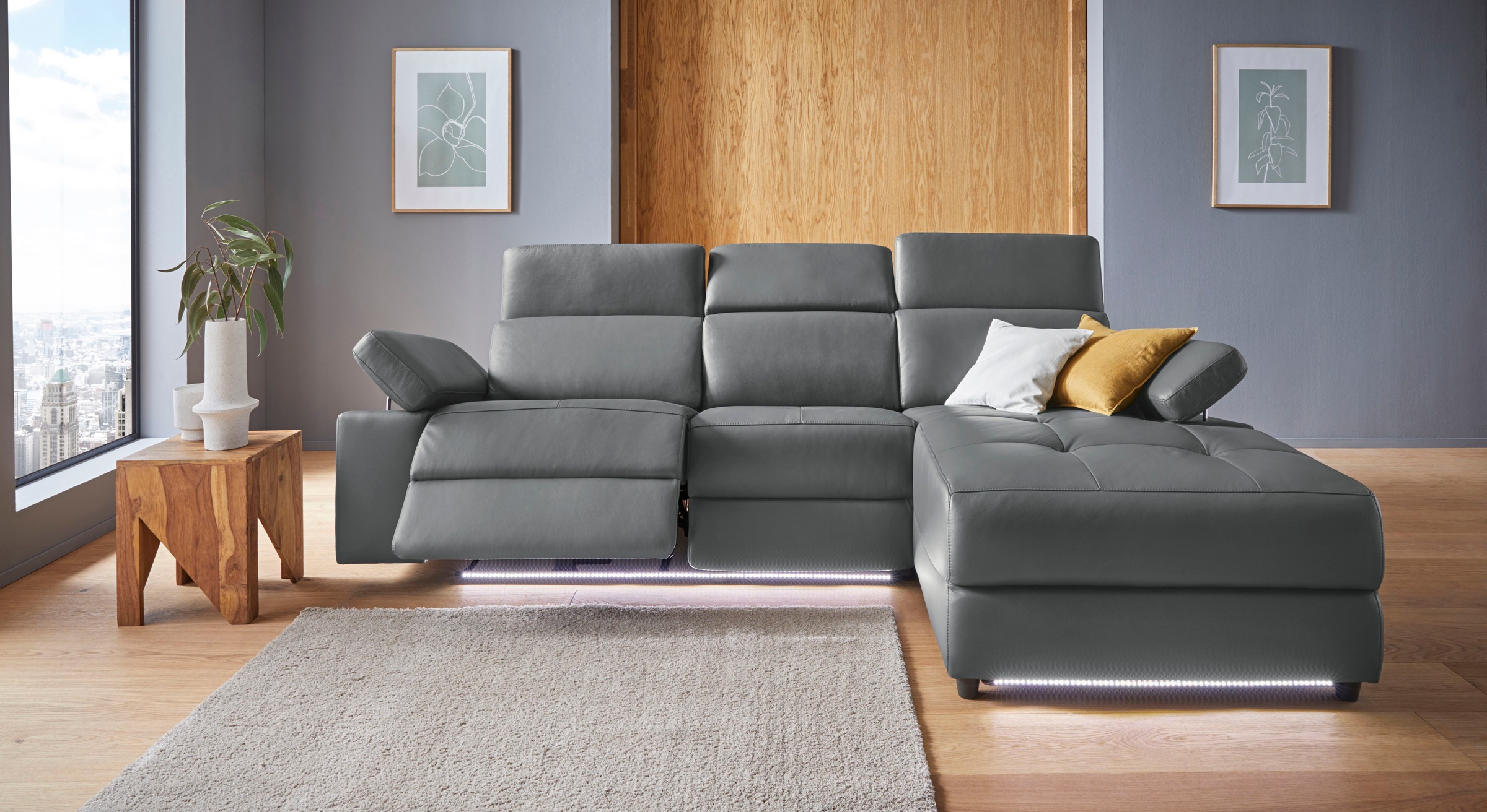 Places of Style Ecksofa »Kilado, L-Form,«, mit Relaxfunktion, verstellbarer günstig online kaufen