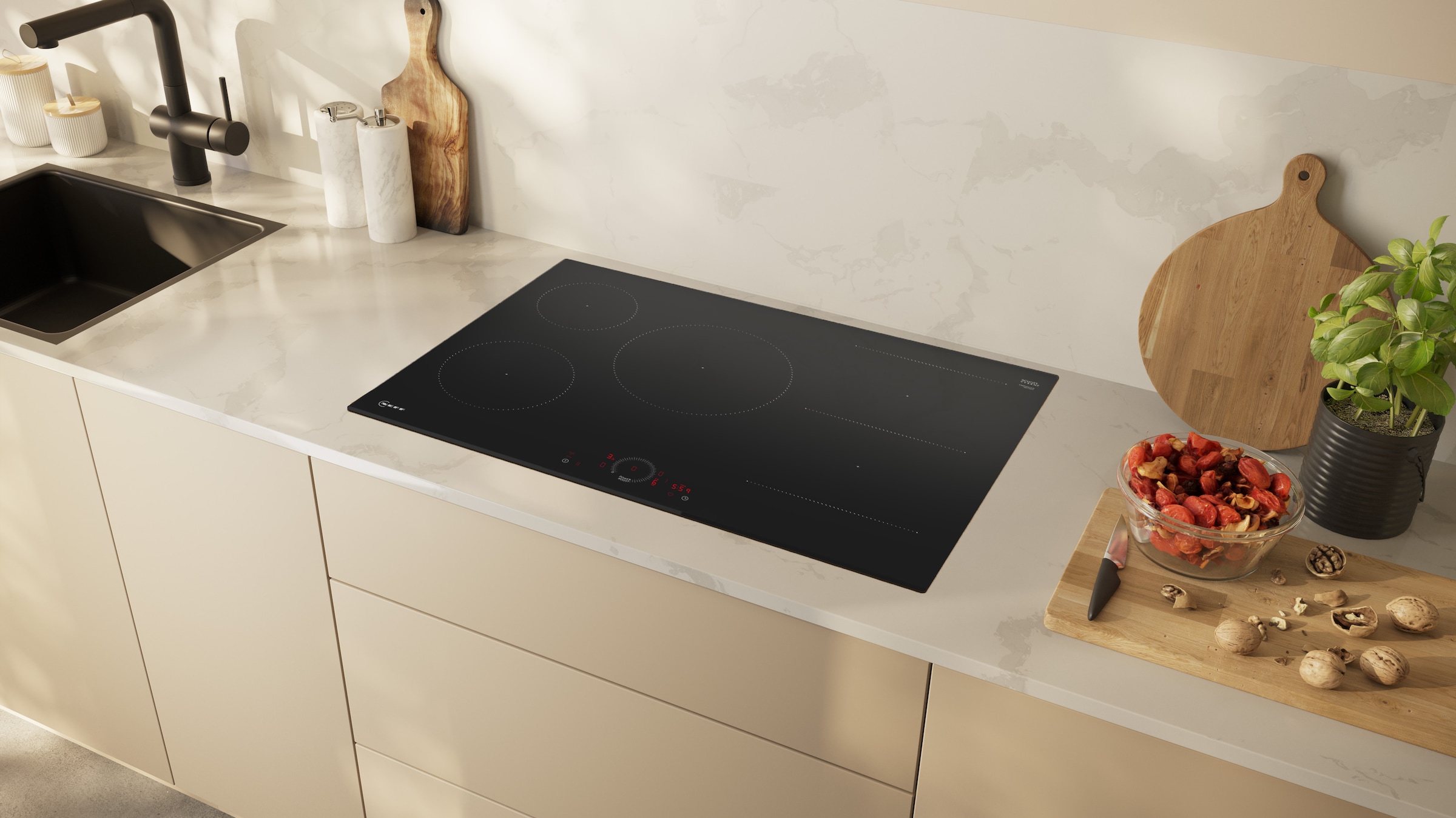 NEFF Induktions-Kochfeld »T58FHW1L0« Twist Touch® Steuerung per Fingerdreh und große Induktionszone