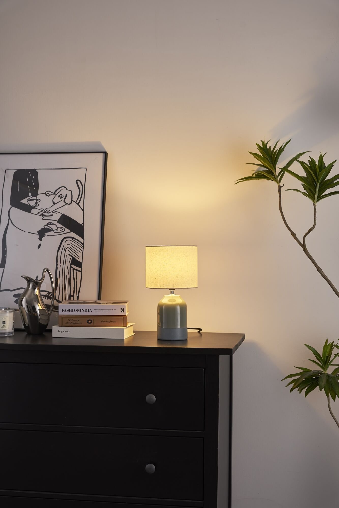 Pauleen Tischleuchte »Sandy Glow max. 20W 230V Stoffschirm Keramik«, 1 flam günstig online kaufen