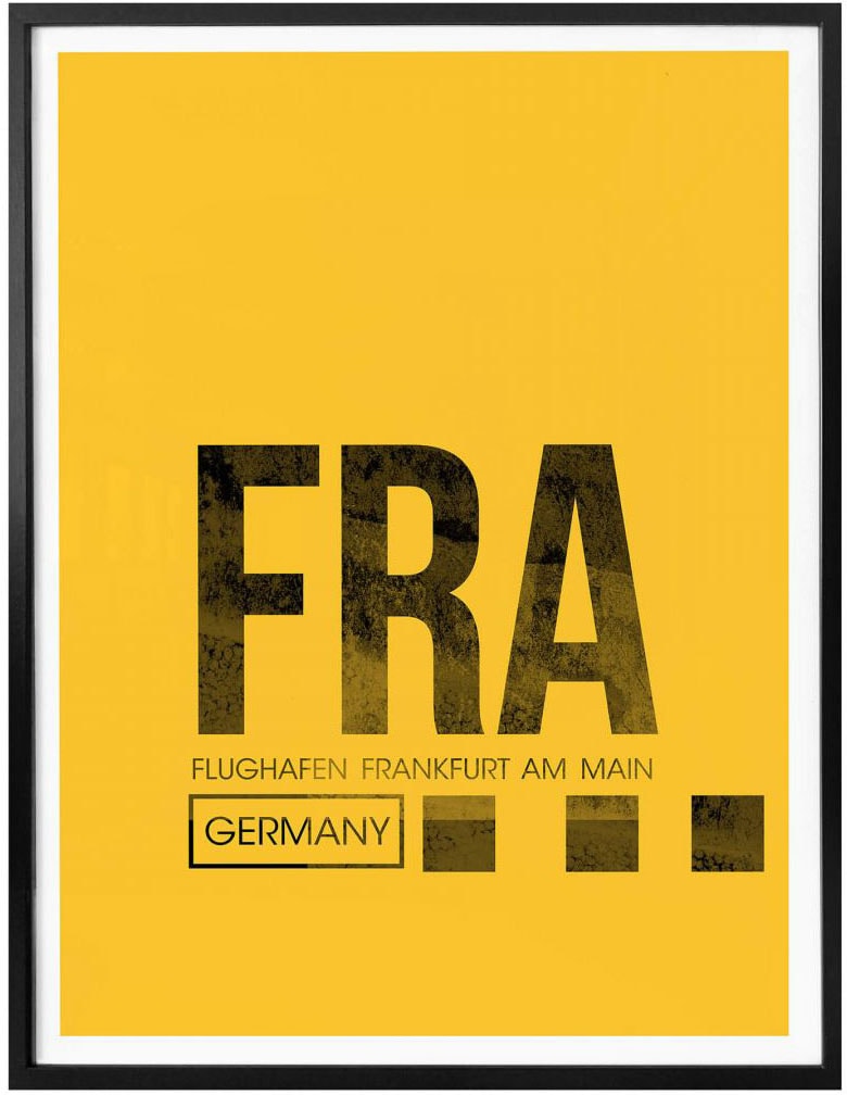 Wall-Art Poster »Wandbild FRA Flughafen Frankfurt«, Flughafen, (Set, 1 St.), Poster ohne Bilderrahmen