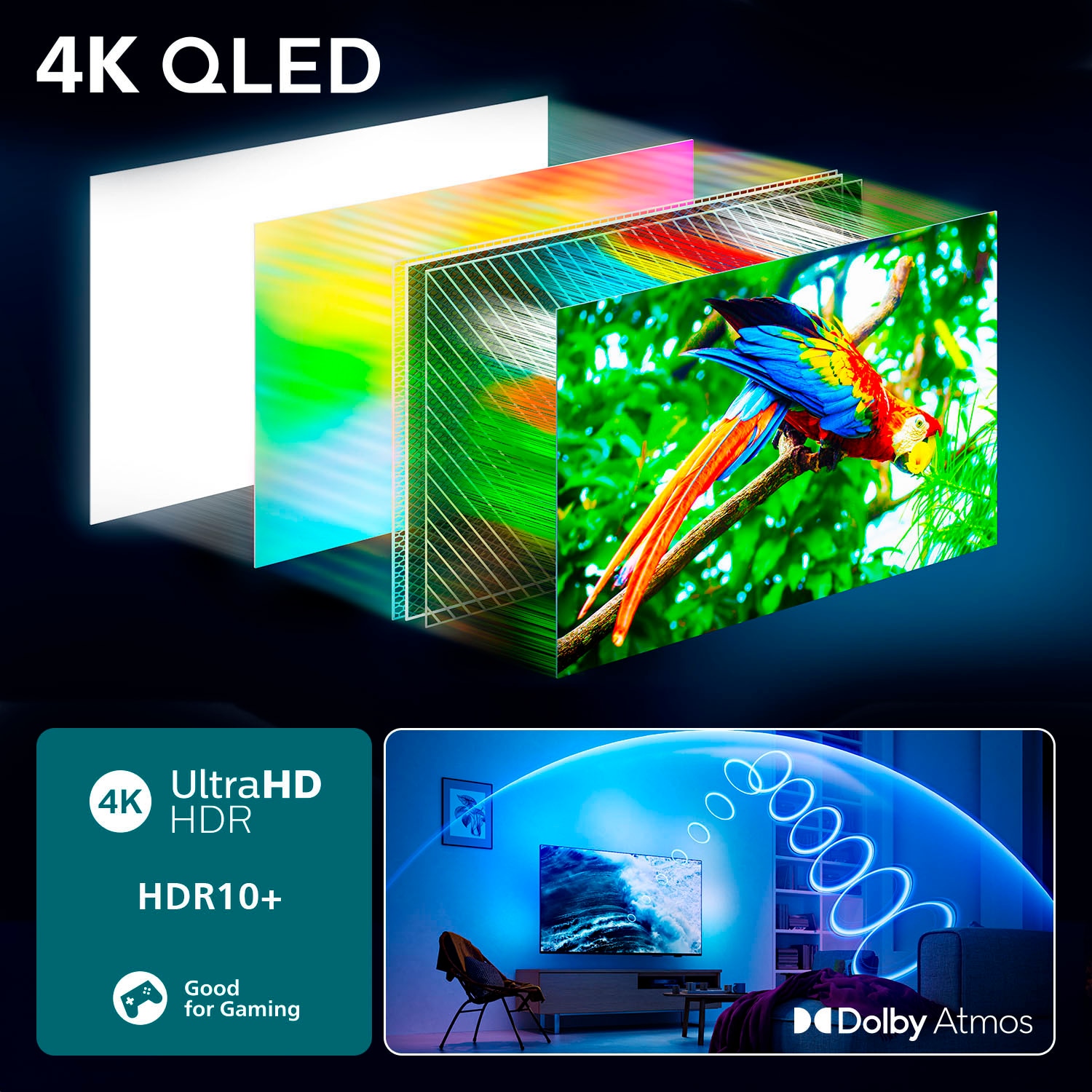 Philips QLED-Fernseher »43PUS8600/12«, 4K Ultra HD, Smart-TV