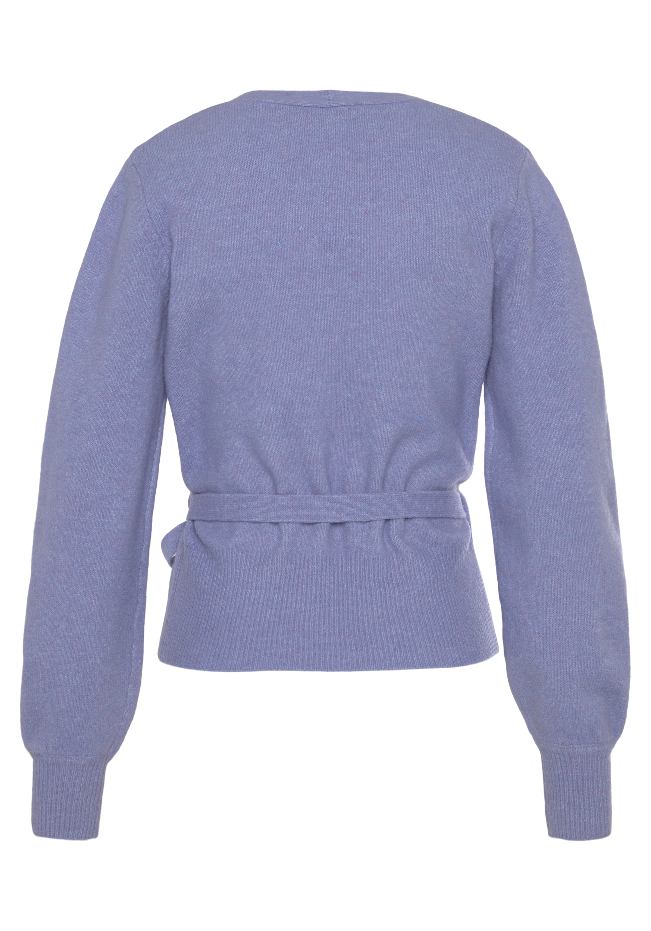 LASCANA Wickelstrickjacke mit breitem Rippbündchen, Loungewear