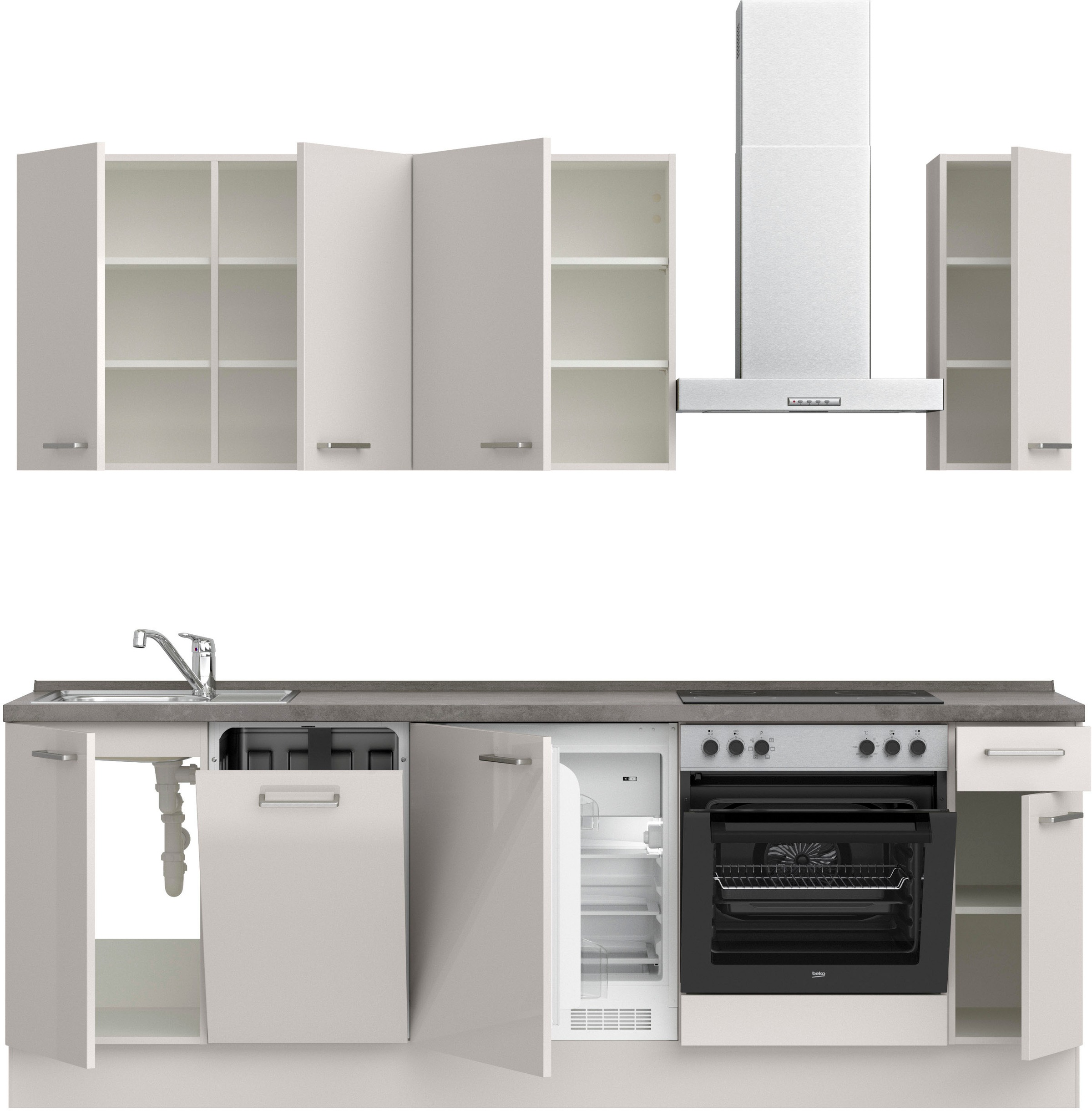 nobilia® Küchenzeile »"Flash I"«, vormontiert, Ausrichtung wählbar, Breite 240 cm, wahlw. mit E-Geräten