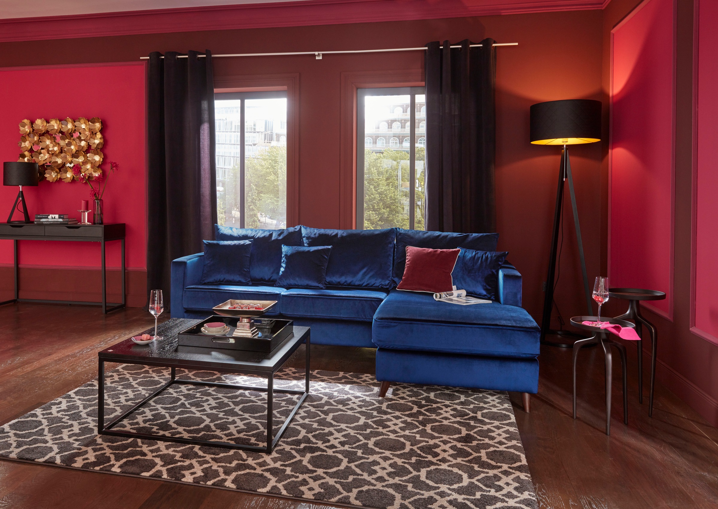 Home affaire Ecksofa »Renesse L-Form« lose Kissen, Keder an Sitzkissen günstig online kaufen