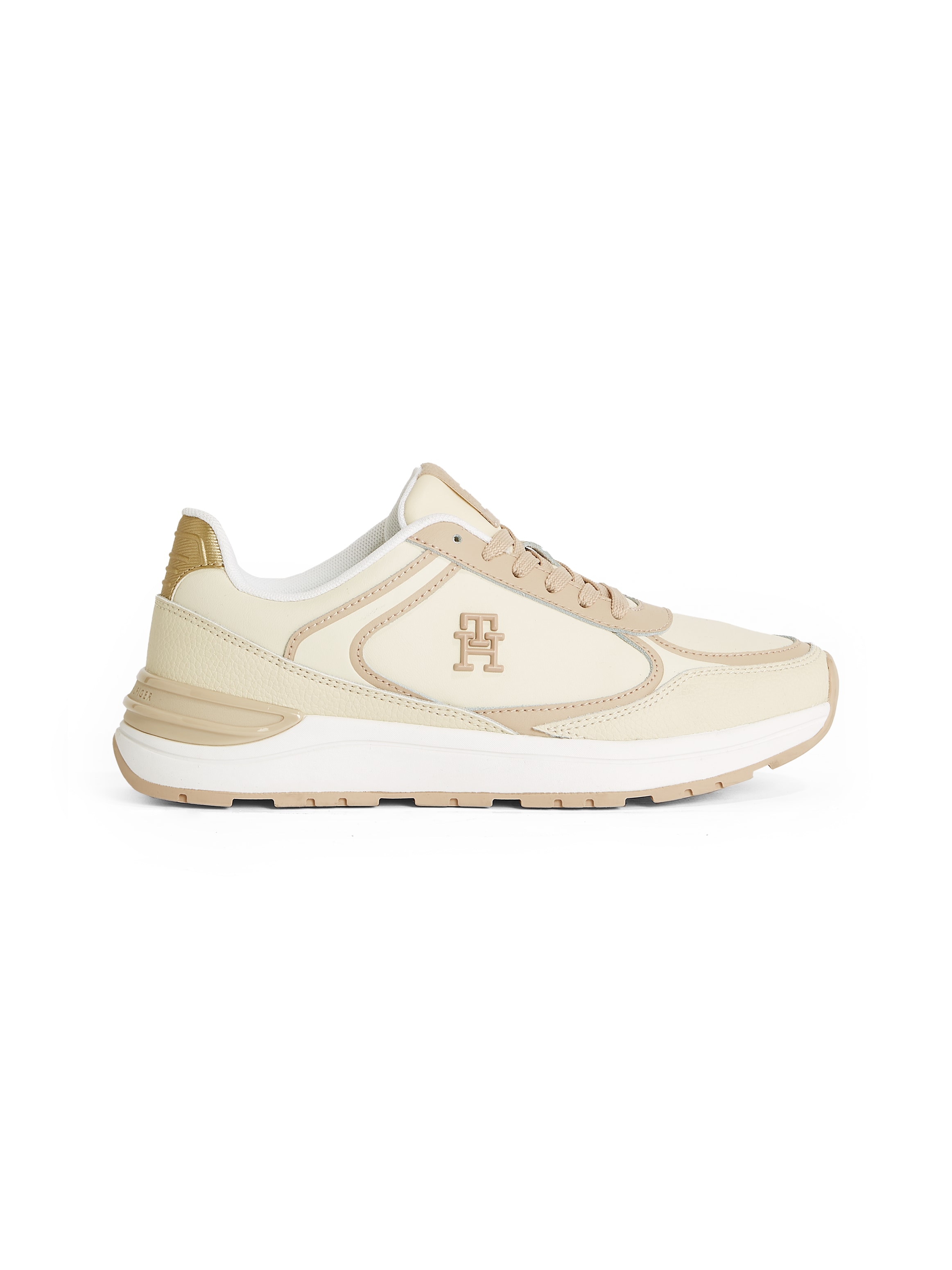 Tommy Hilfiger Keilsneaker »CASUAL FASHION RUNNER LTHR«, Freizeitschuh, Halbschuh, Schnürschuh mit Kontrastbesatz
