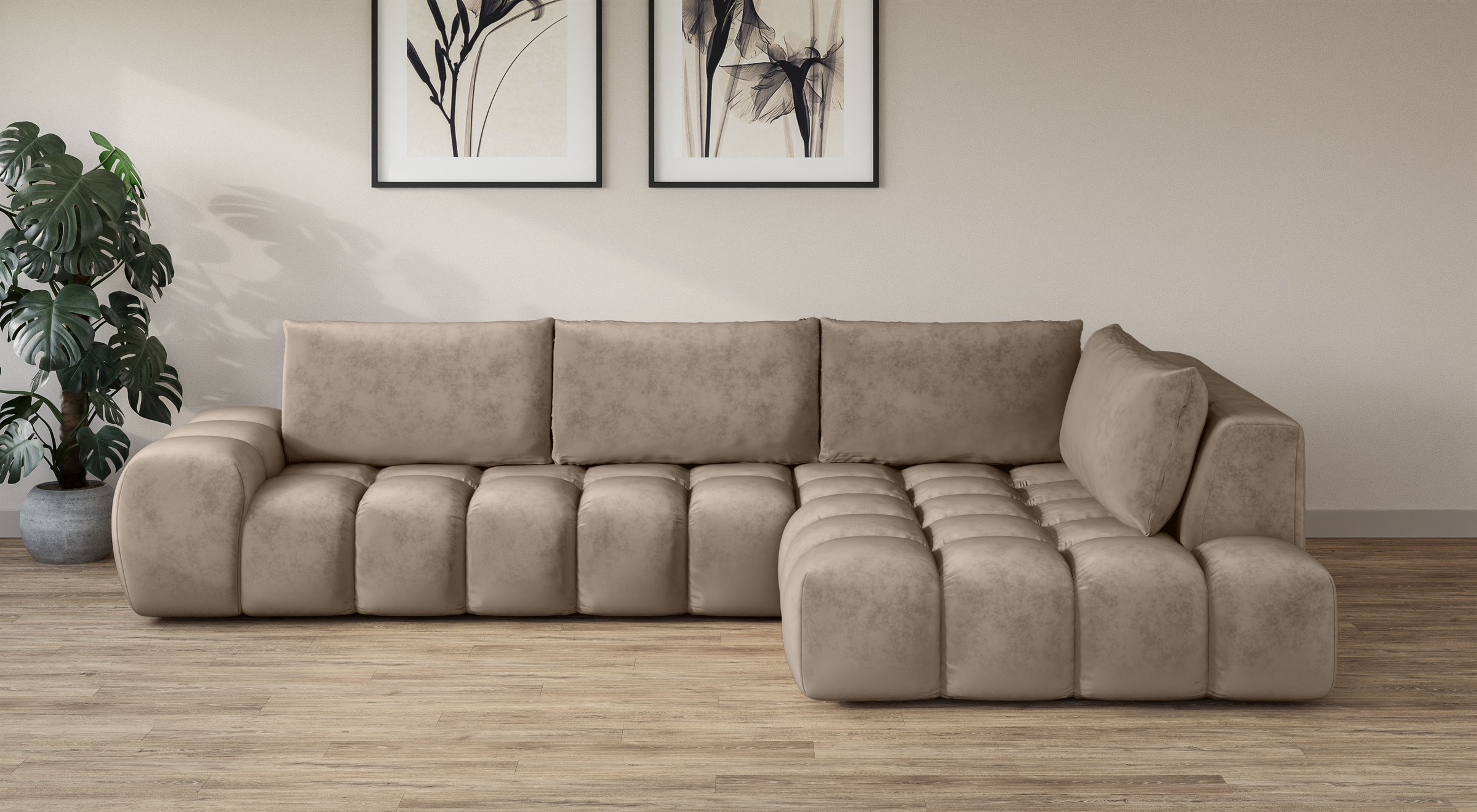 OTTO home Ecksofa »AZITA L-Form, XXL 352 cm Designsofa in Bubble-Opitk« los günstig online kaufen