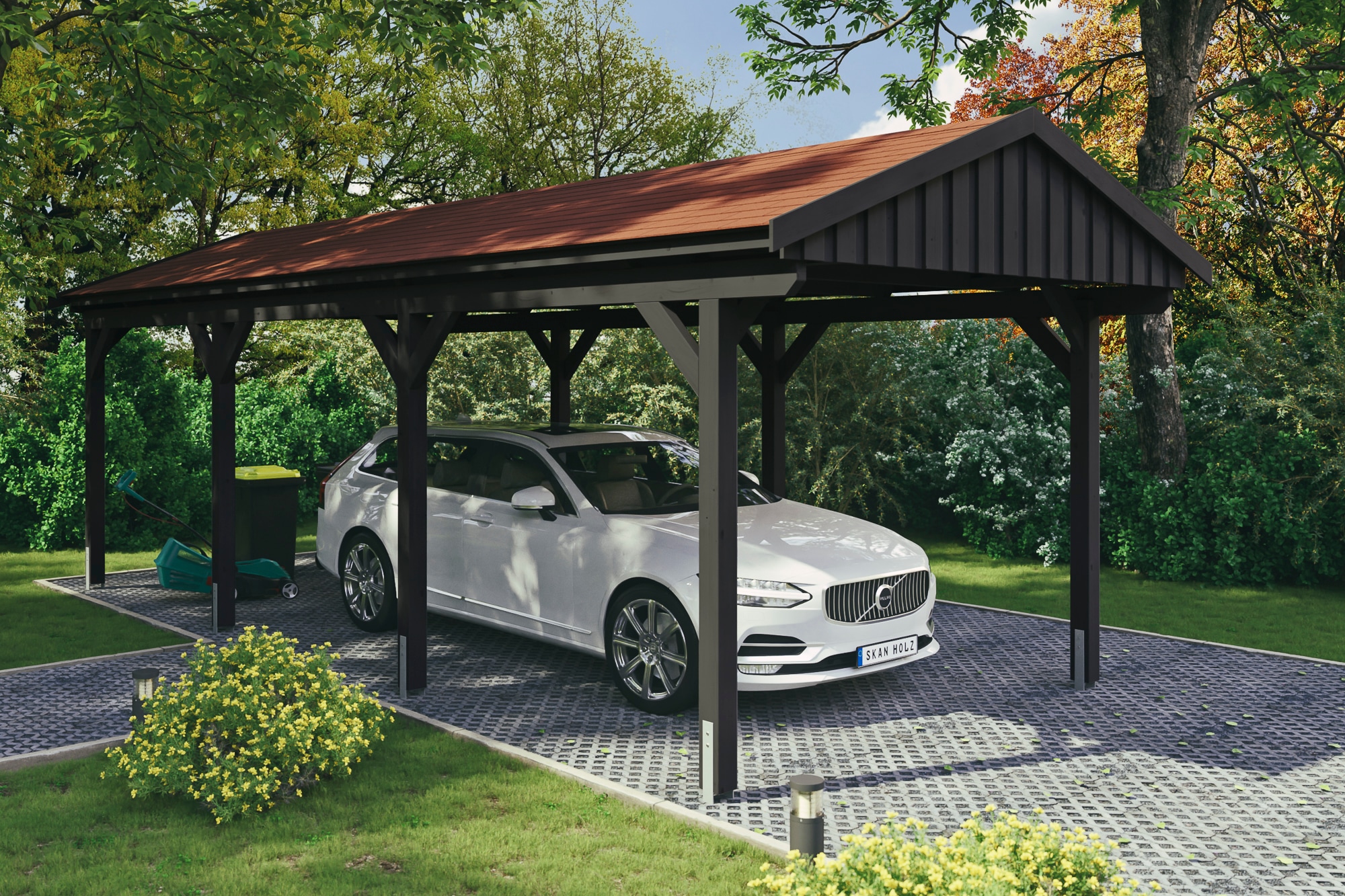 Skanholz Einzelcarport »Fichtelberg«, Holz, 273 cm, Anthrazit
