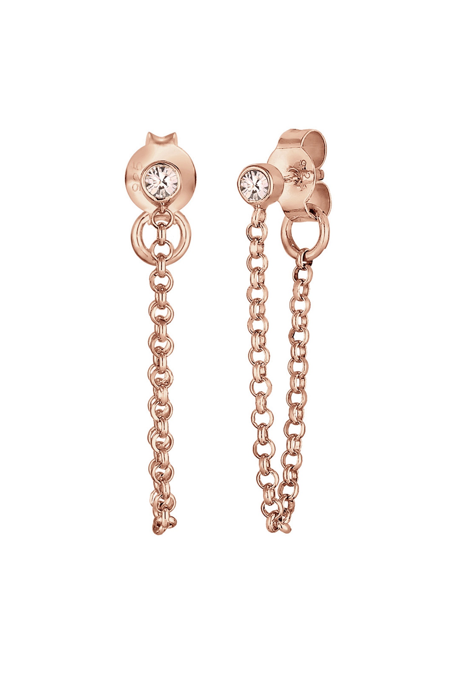 Elli Paar Ohrstecker »Lang Trend 925 Silber, mit Kristallen von Swarovski®«
