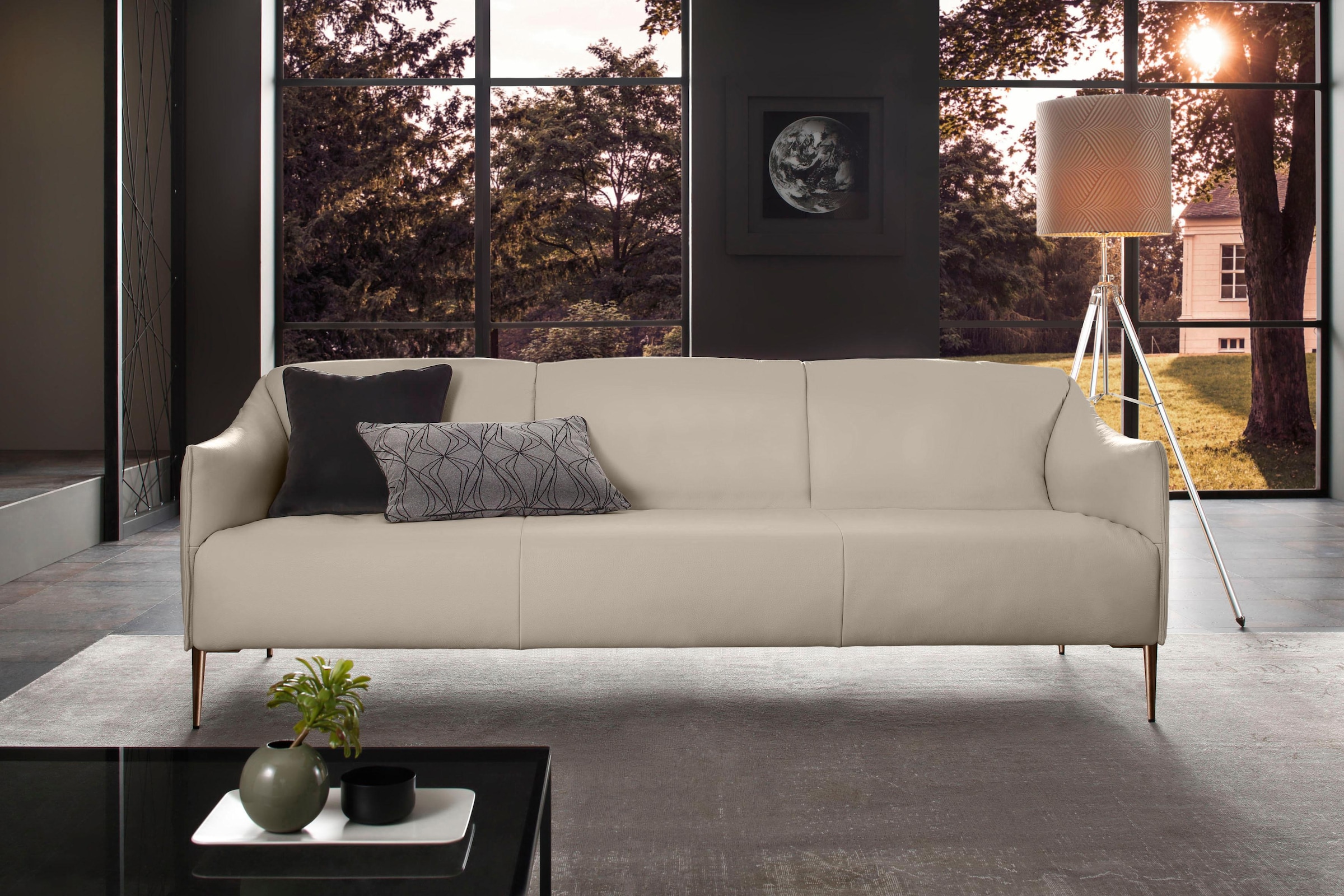 W.SCHILLIG 3-Sitzer »sally« mit Metallfüßen in Bronze pulverbeschichtet, Breite 224 cm