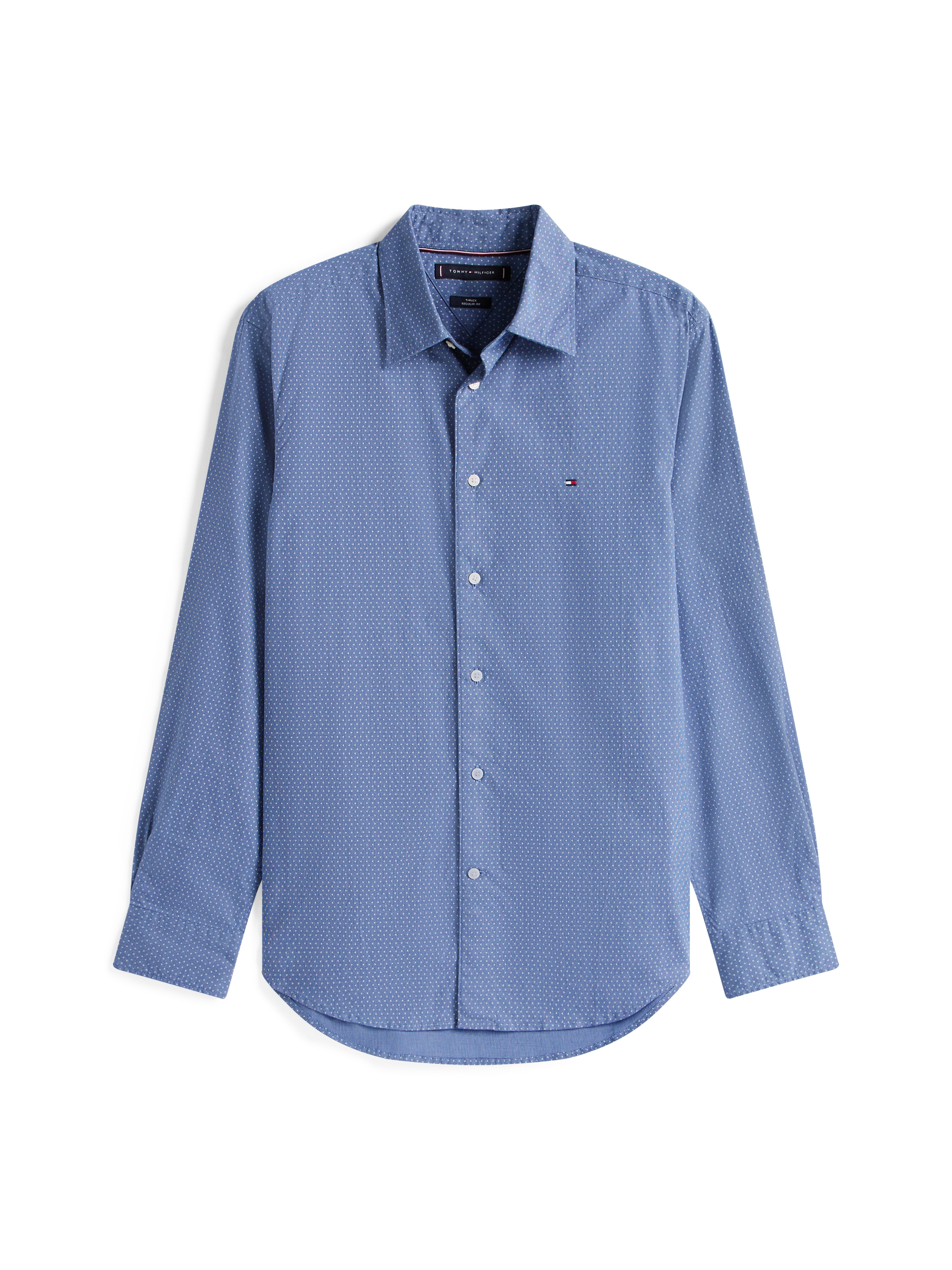 Tommy Hilfiger Langarmhemd »FLEX POPLIN MINI PRINT Regular Fit SHIRT« regular fit, Kentkragen