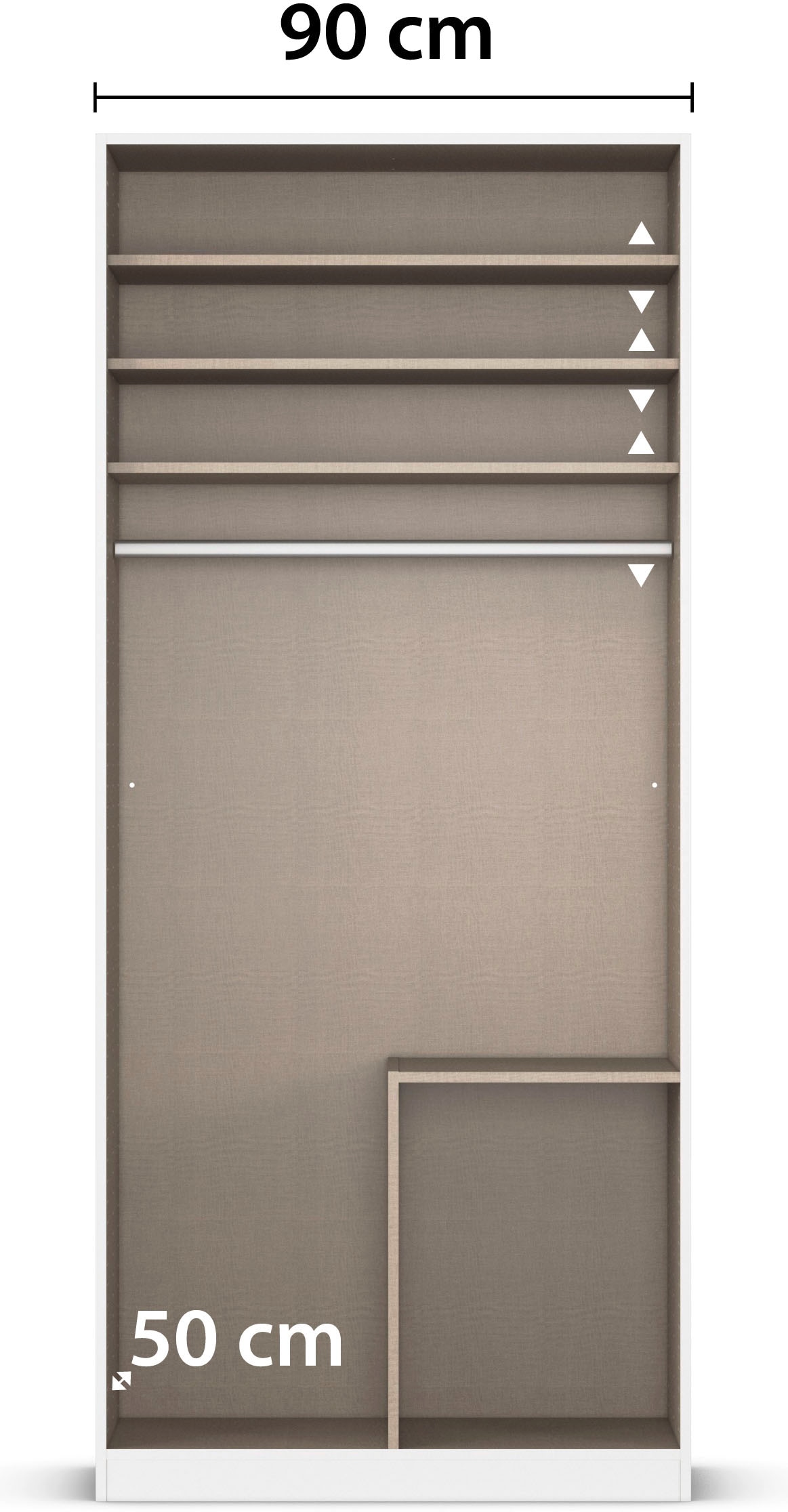 rauch Drehtürenschrank »Kleiderschrank Schrank Garderobe AGORDO mit Dekor- oder Hochglanzfront«, (in zwei Griff-Farben mit Dekor- oder Hochglanzfront), mit Außenschubkästen, in 6 Breiten und 2 Höhen MADE IN GERMANY
