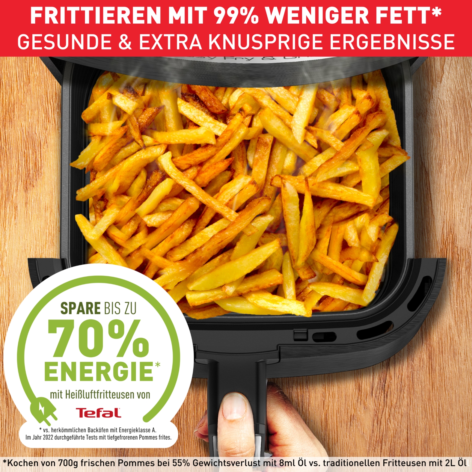 Tefal Heißluftfritteuse »Easy Fry & Grill Precision«, 1550 W, XL Kapazität, 8 Programme, weniger Fett, Druckguss-Grillrost, EY5058