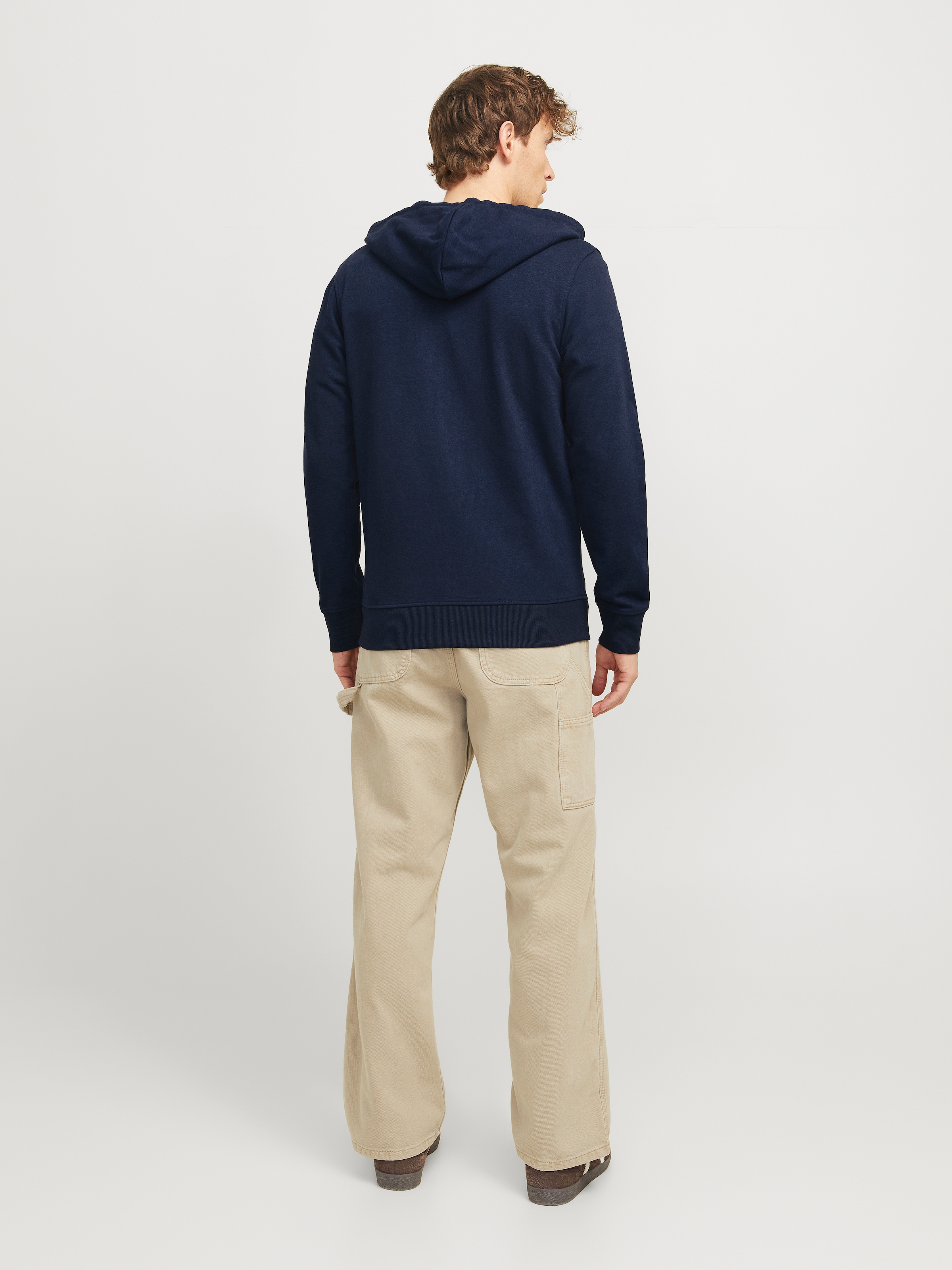 Jack & Jones Kapuzensweatjacke »JJSIMON  Hoodie mit Reißverschluss und hohem Baumwollanteil« bedruckt, modisch, regular fit, Baumwollmischung, Kapuze