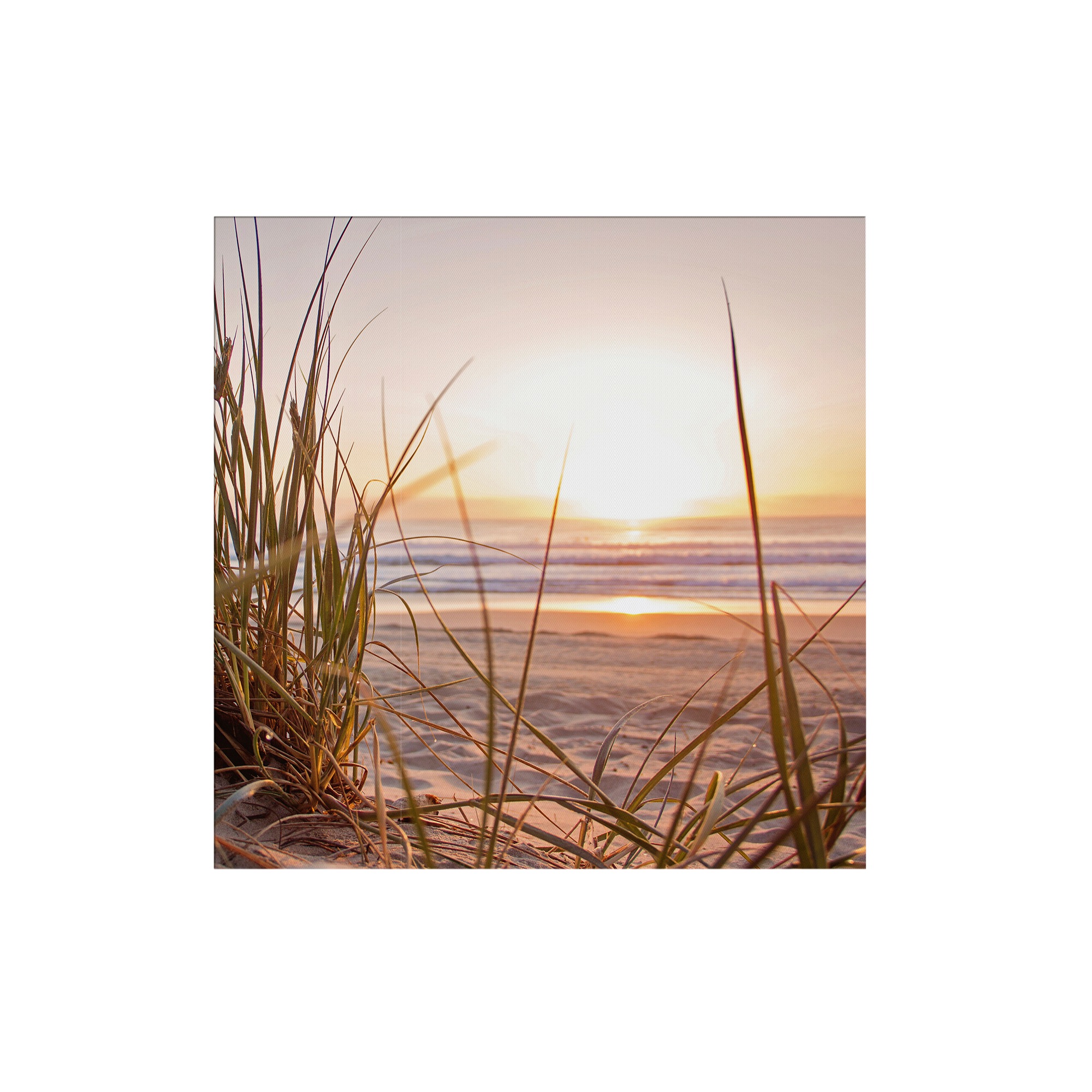 Art for the home Leinwandbild »Outdoor Sonnenuntergang 50x50cm«, Romantisch-Strand, (1 St.), Leinwand für draußen -Sonnenuntergang Dünen - 50x50cm