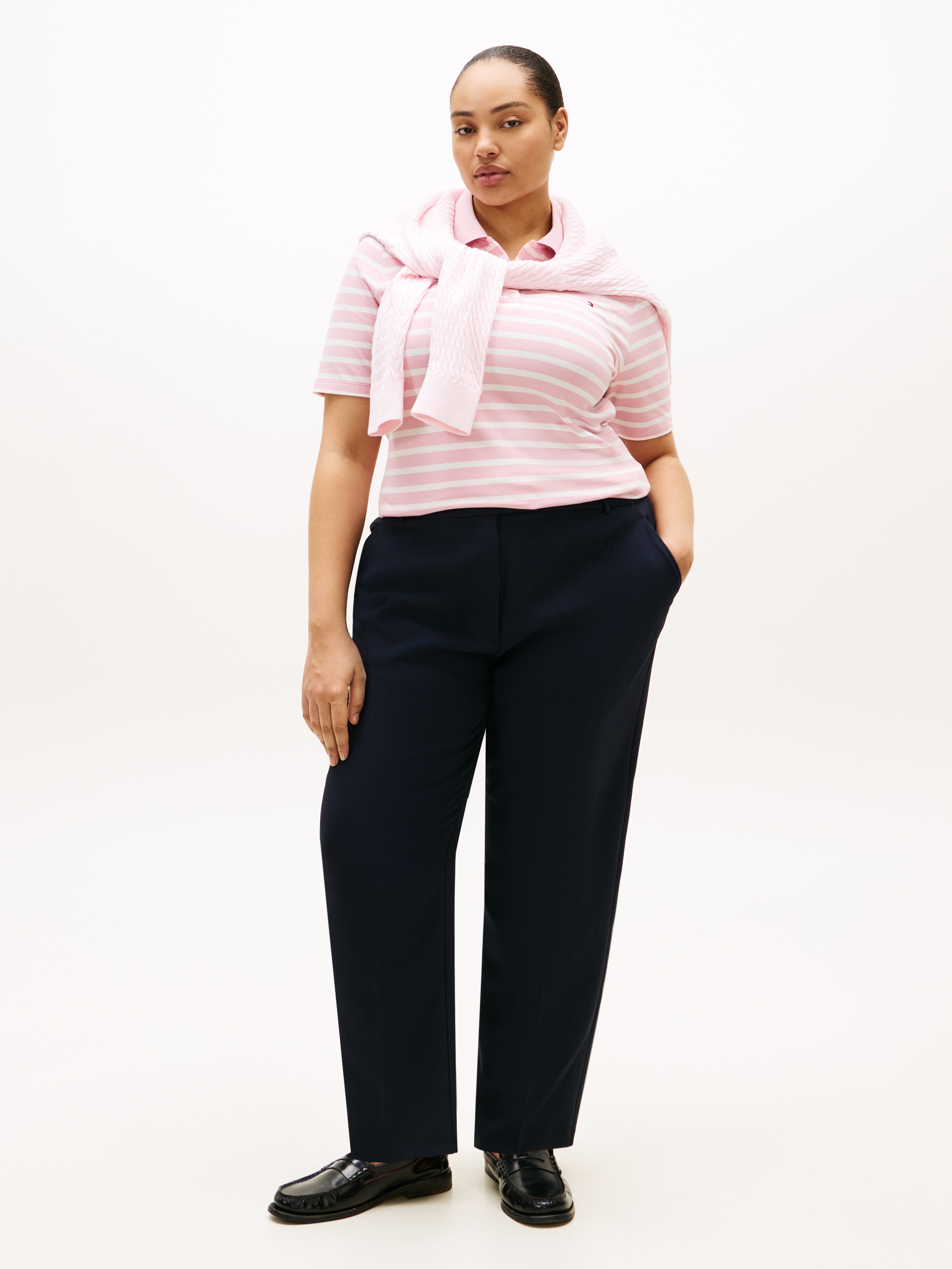 Tommy Hilfiger Curve Poloshirt »CRV 1985 REG PIQUE POLO SS« in großen Größen, Piqué-Qualität