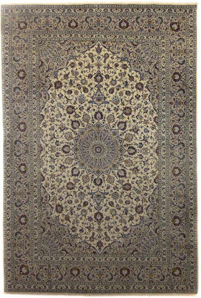 morgenland Wollteppich »Keshan Medaillon Beige chiaro 354 x 245 cm«, rechte günstig online kaufen