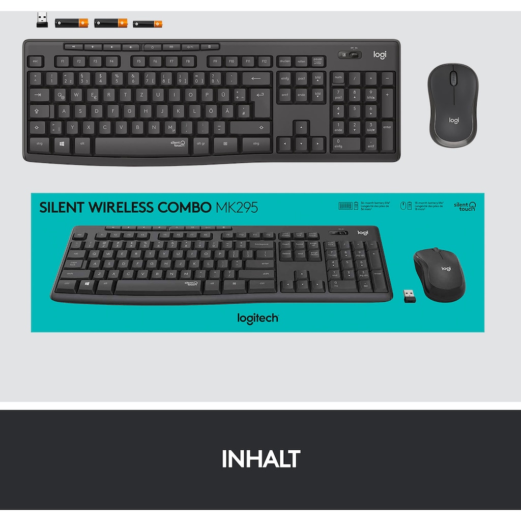 Logitech Tastatur- und Maus-Set »MK295 Silent Wireless Combo«