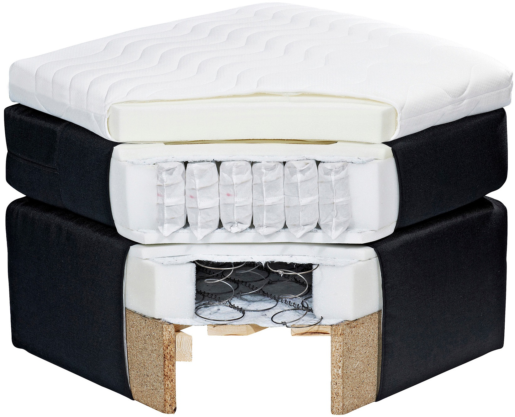 ED EXCITING DESIGN Boxspringbett »Gallina«, mit Bettkasten, inkl. Topper