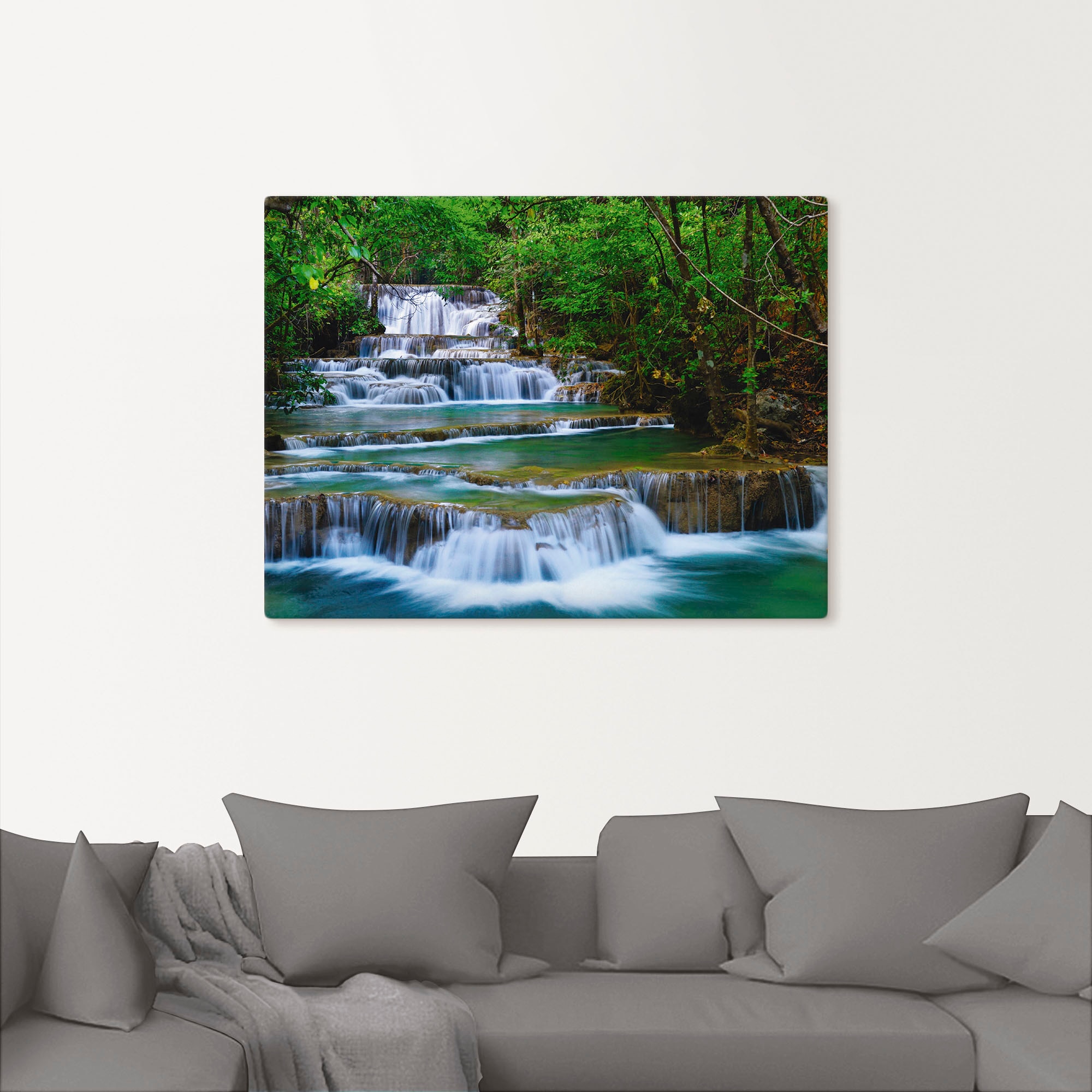 Artland Wandbild »Tiefen Wald Wasserfall«, Gewässer, (1 St.), als Leinwandbild, Poster, Wandaufkleber in verschied. Größen