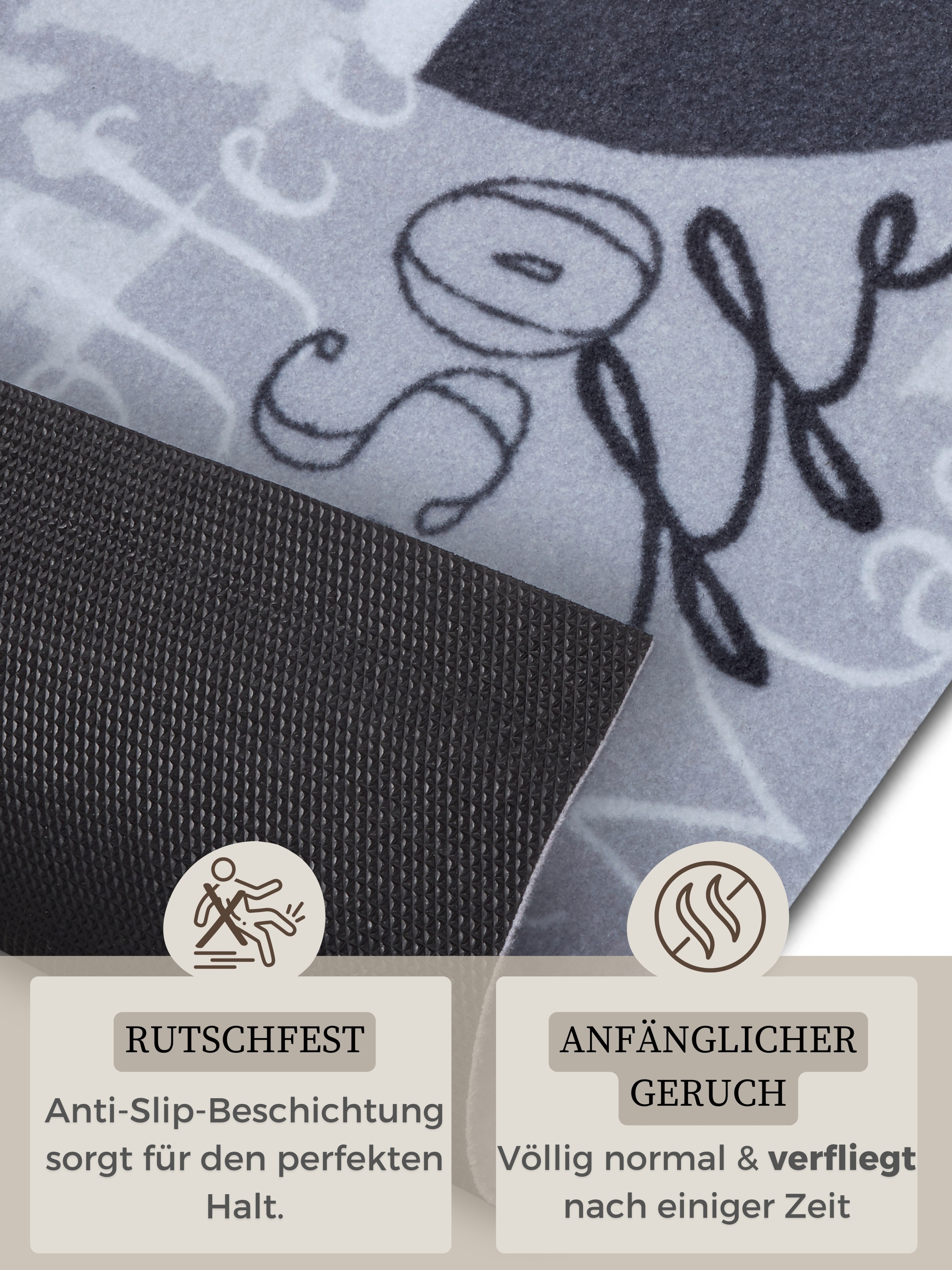 HANSE Home Küchenläufer »I Like Espresso«, rechteckig, 3 mm Höhe, Läufer, Rutschfest, Küchenteppich, Küche, Teppich, Pflegeleicht