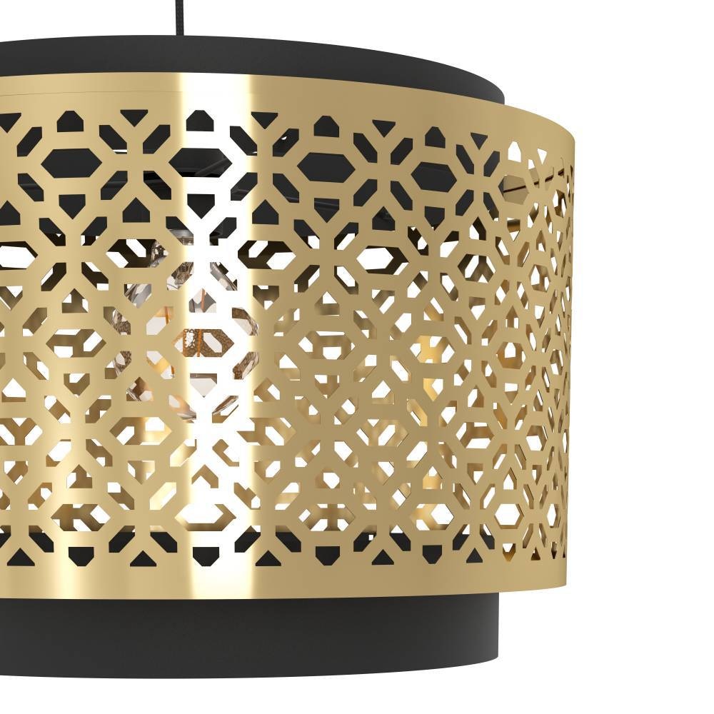 EGLO Hängeleuchte »SANDBACH Pendellampe, Stahl, E27, IP20, Wohnzimmerlampe, Retro, Lampe«, 1 flammig, Leuchtmittel E27 | ohne Leuchtmittel, Hängeleuchte, H110 x Ø42 cm, schwarz, messing, 1X40W exkl.