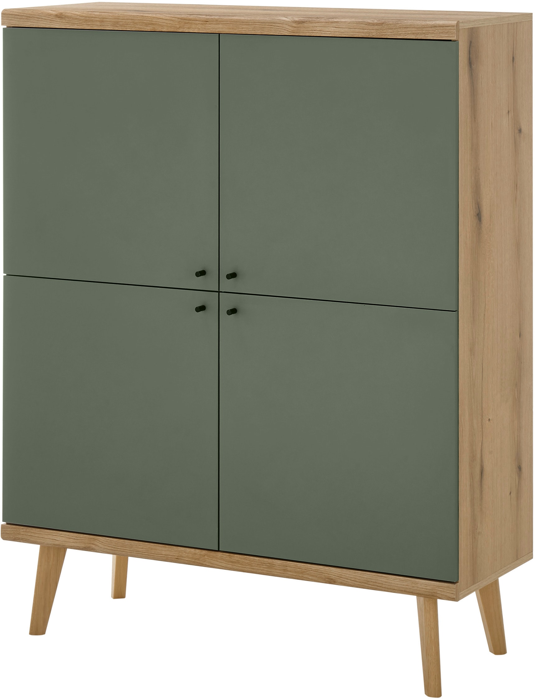 INOSIGN Highboard "MAVAS", in moderner Trendfarbe, Griffe aus Metall (Schwa günstig online kaufen