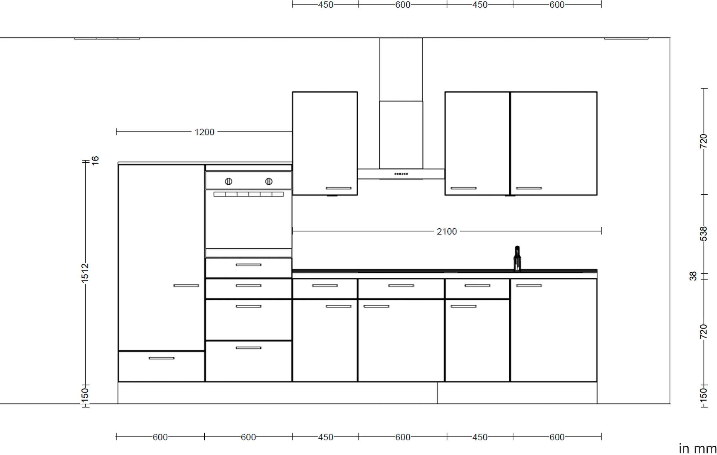 nobilia® Küchenzeile »"Touch I"«, vormontiert, Ausrichtung wählbar, Breite 330 cm, wahlw. mit E-Geräten