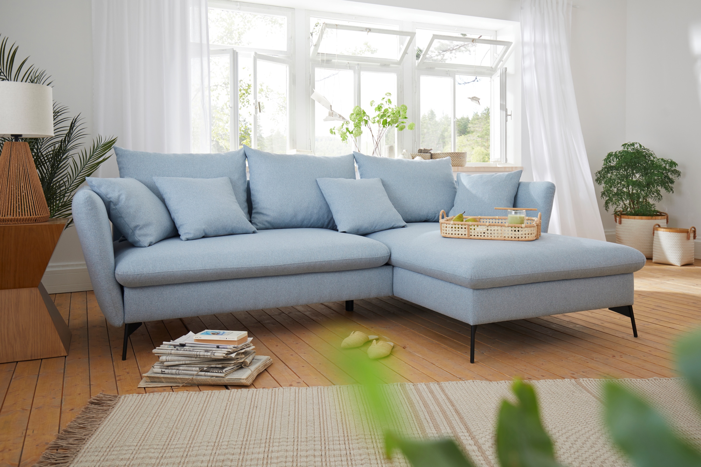 andas Ecksofa »LIVORNO,258 cm, L-Form,«, Schlaffunktion u. Bettkasten (139/ günstig online kaufen